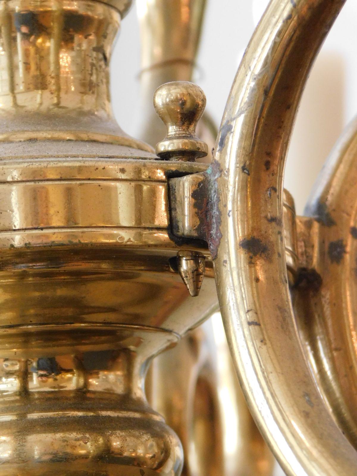 Late 18th Century Impressive Dutch Three-Tier Brass 18-Light Chandelier