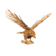 Impressive Eagle Driftwood Sculpture Statement Piece (Over 6 Ft Wing Span)