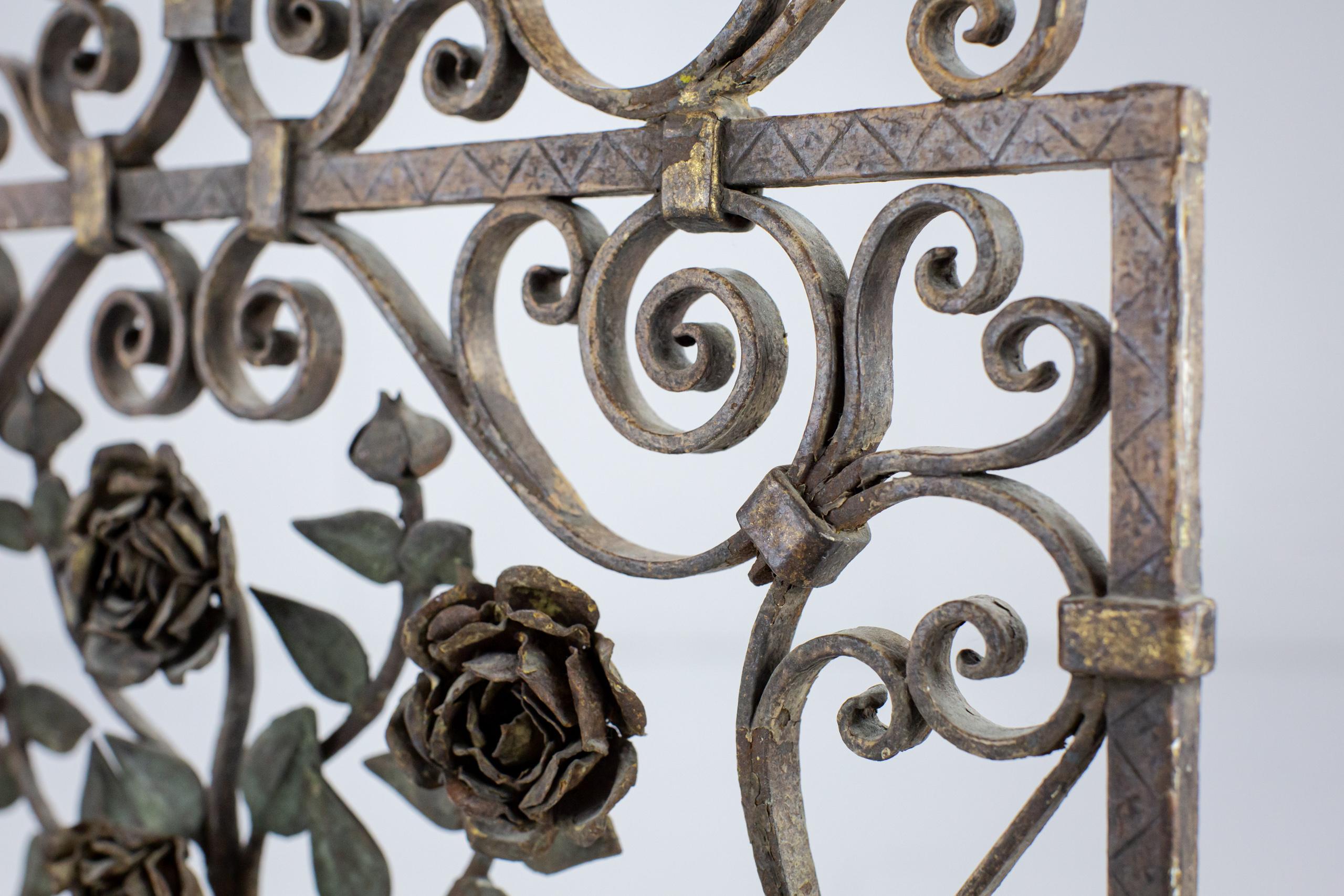 Impressive Early 20th Century Iron and Tole Fire Screen 7