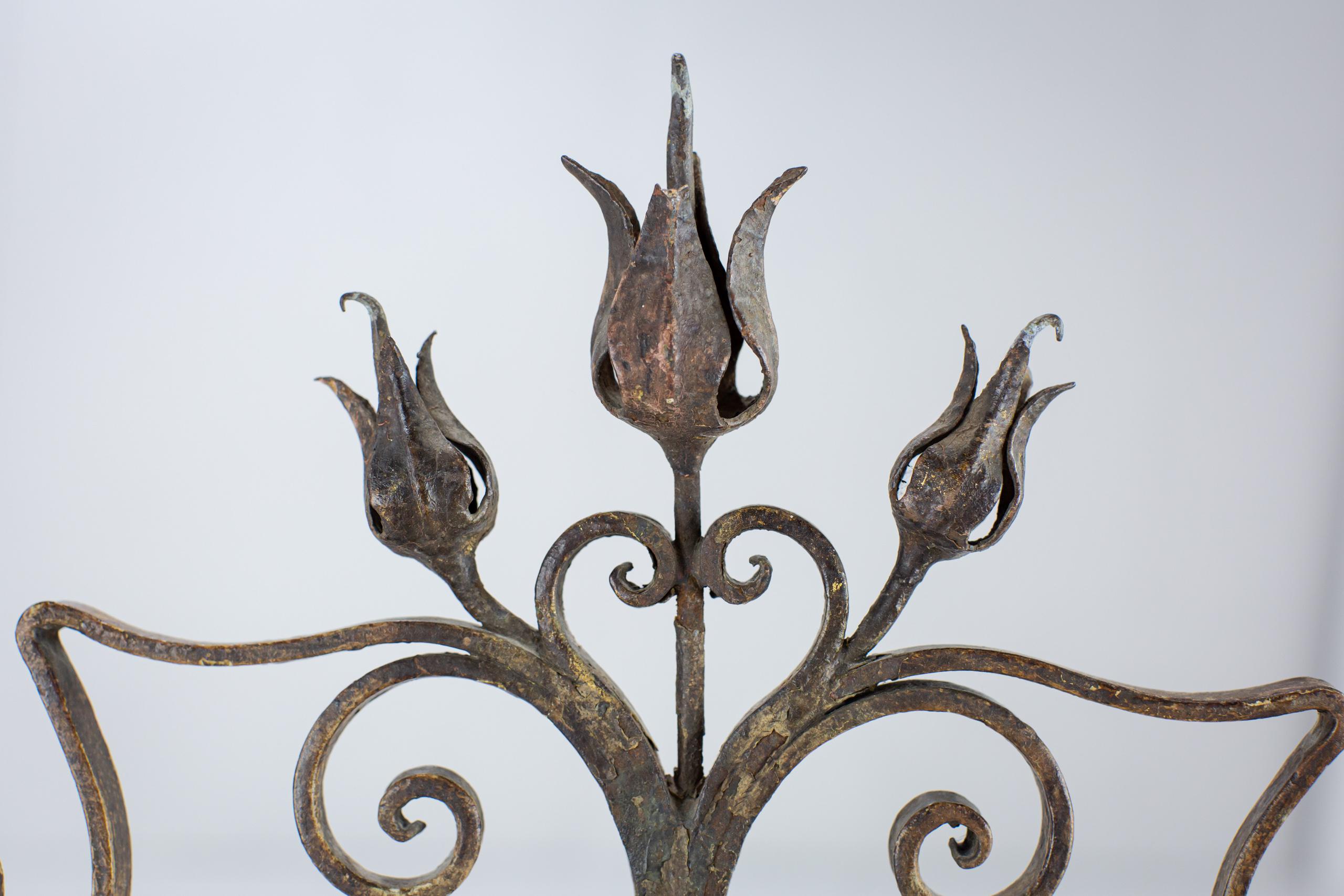 Impressive Early 20th Century Iron and Tole Fire Screen 1