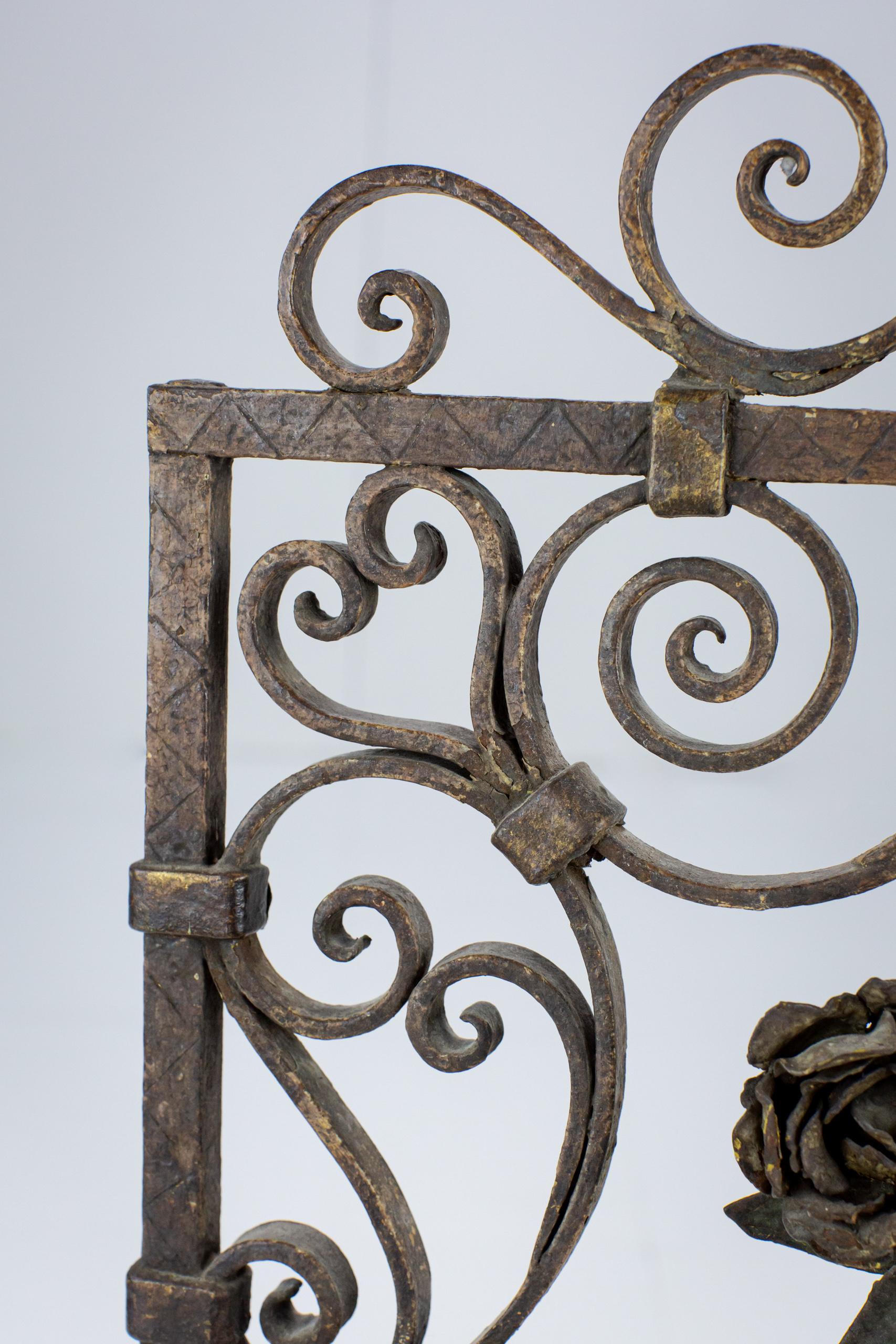 Impressive Early 20th Century Iron and Tole Fire Screen 3