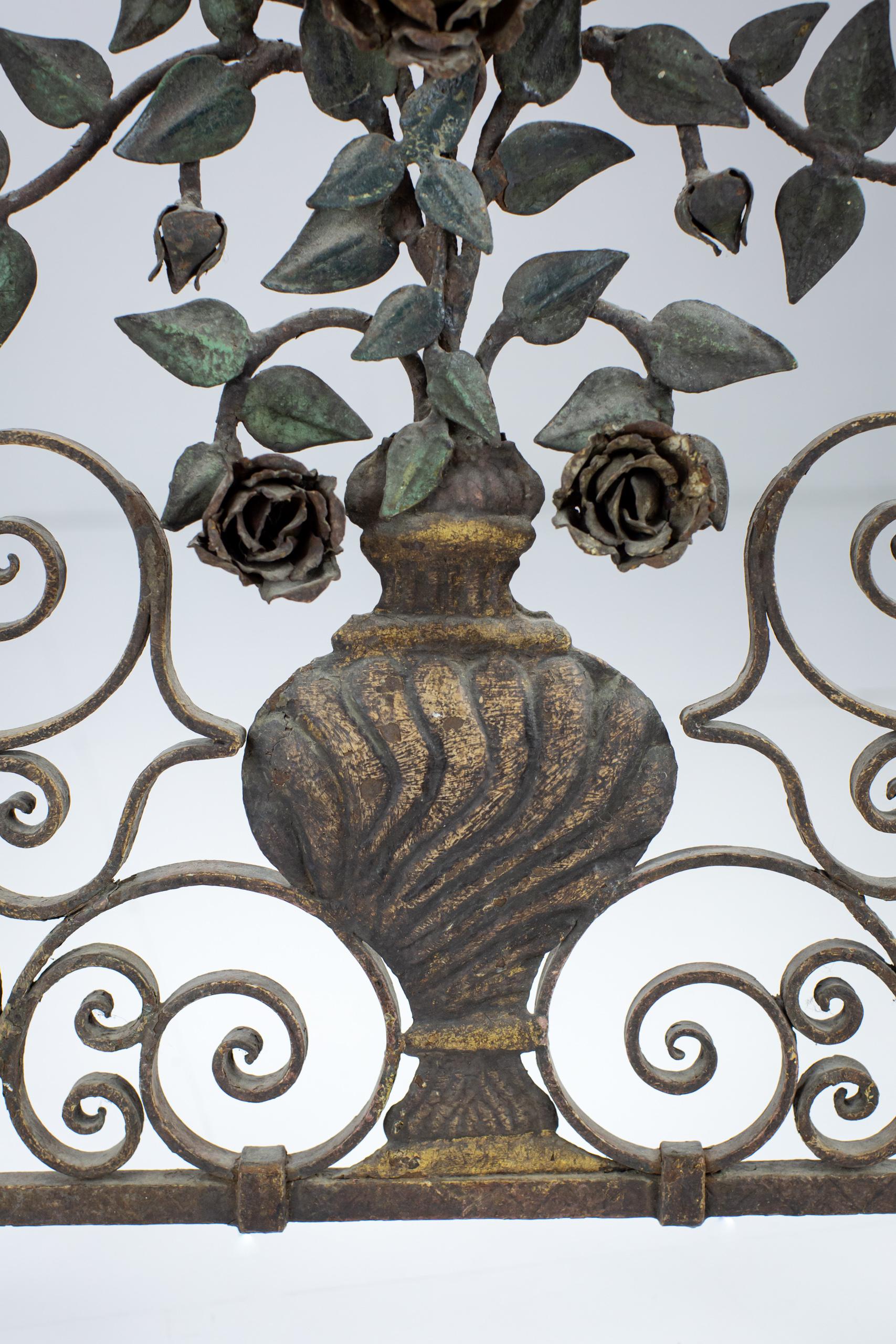 Impressive Early 20th Century Iron and Tole Fire Screen 4
