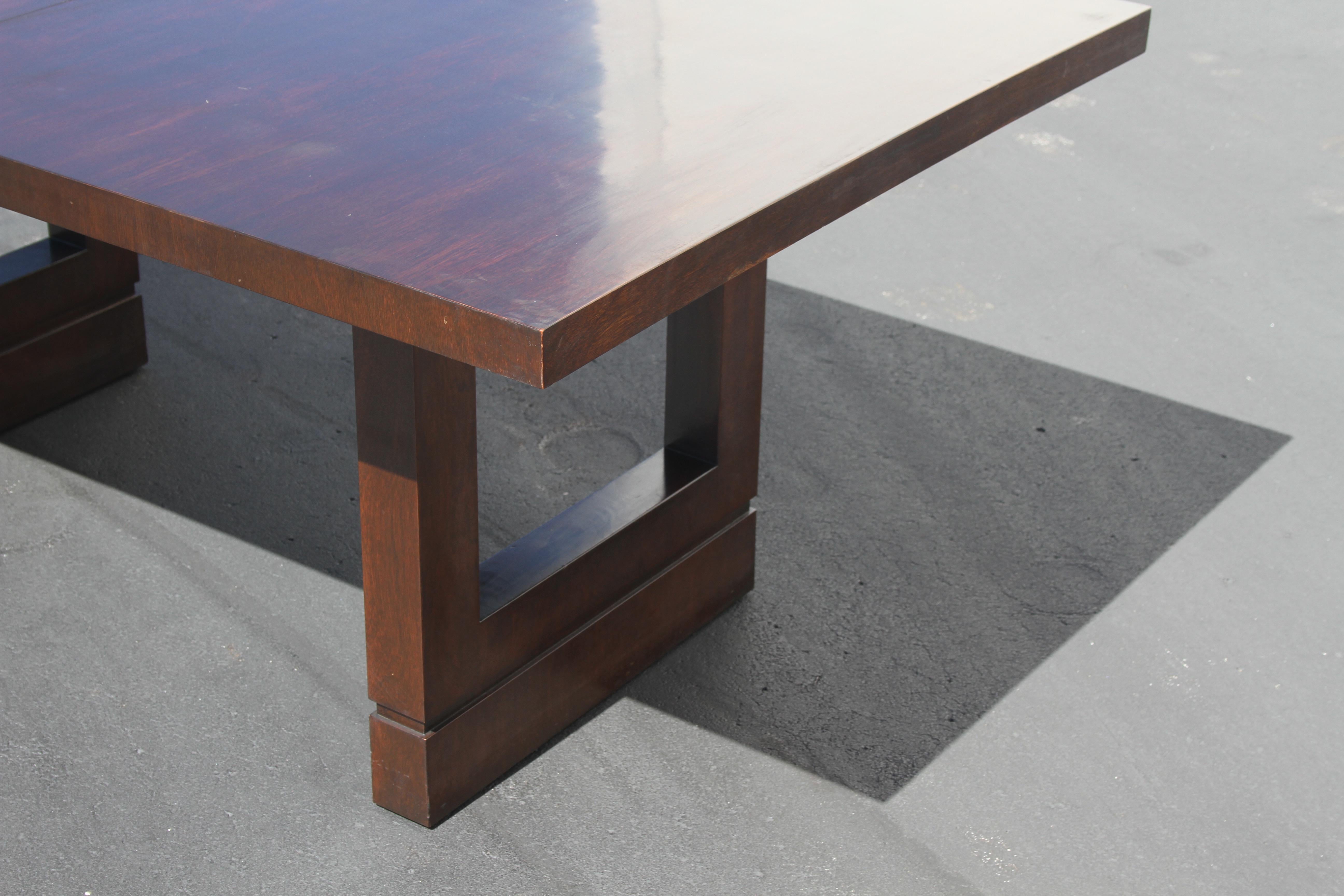 Impressive 1950s Edward J. Wormley for Dunbar Large Dark Mahogany Dining Table For Sale 5