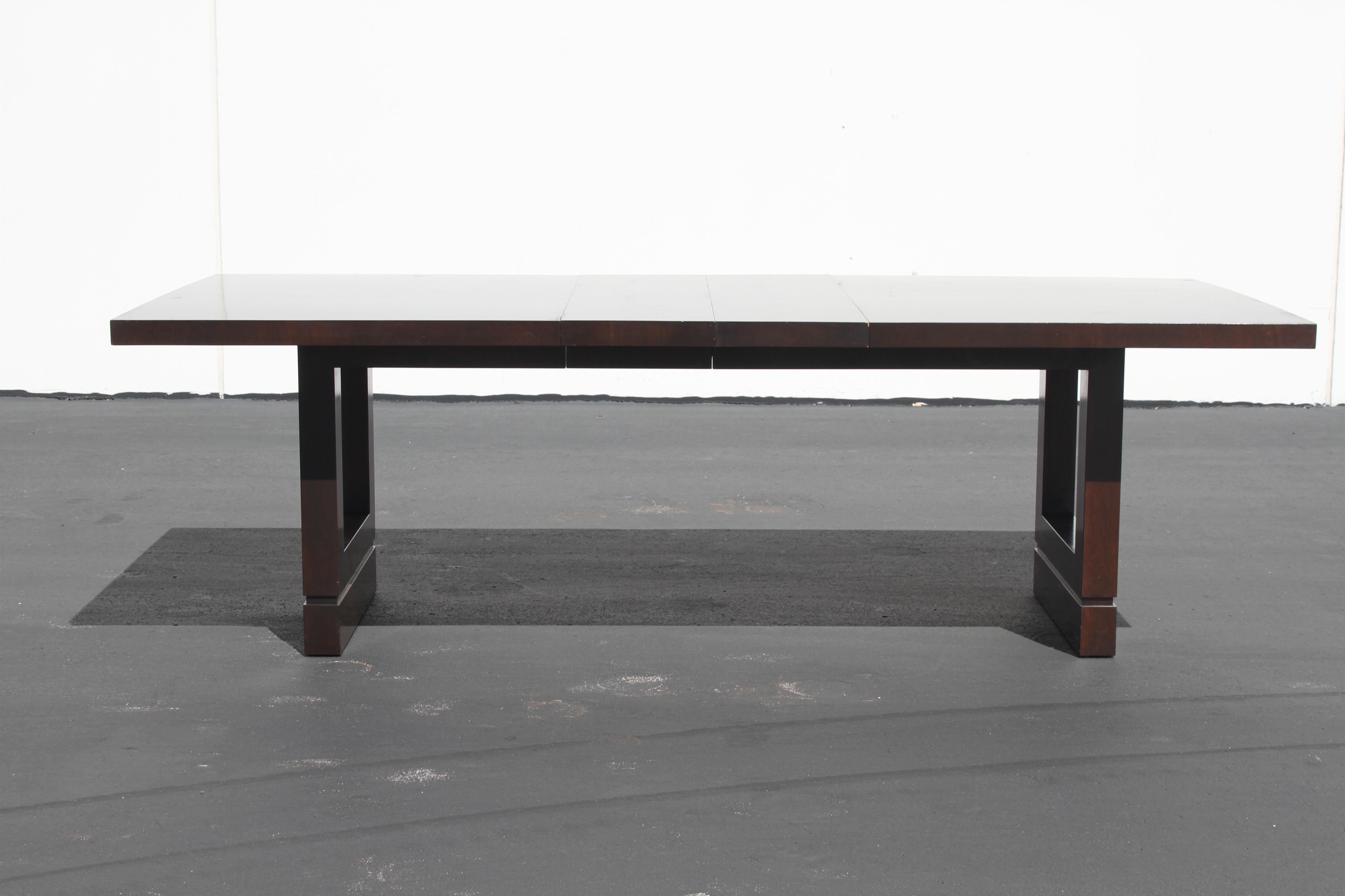 Stained Impressive 1950s Edward J. Wormley for Dunbar Large Dark Mahogany Dining Table For Sale