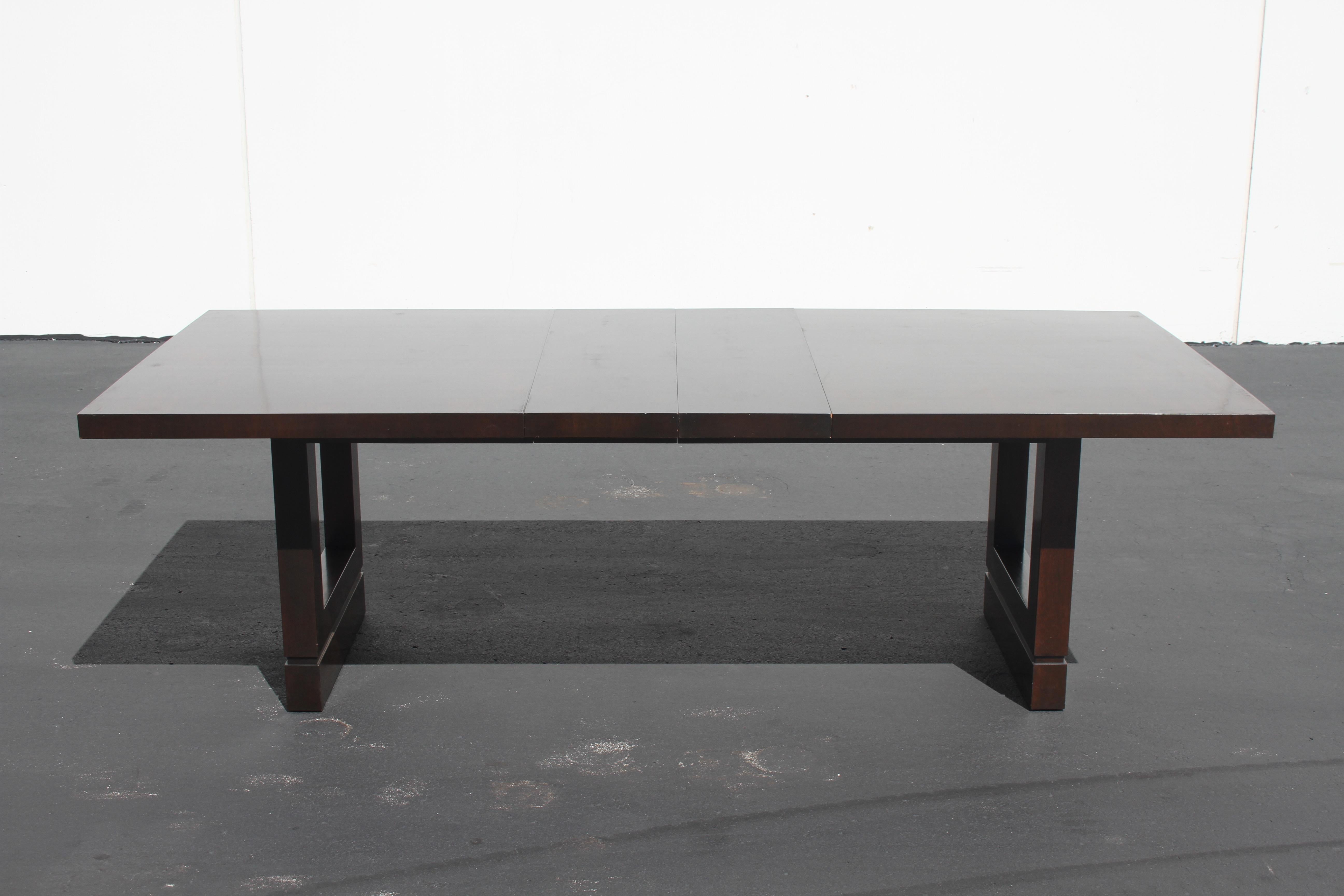 Impressive 1950s Edward J. Wormley for Dunbar Large Dark Mahogany Dining Table In Good Condition For Sale In St. Louis, MO