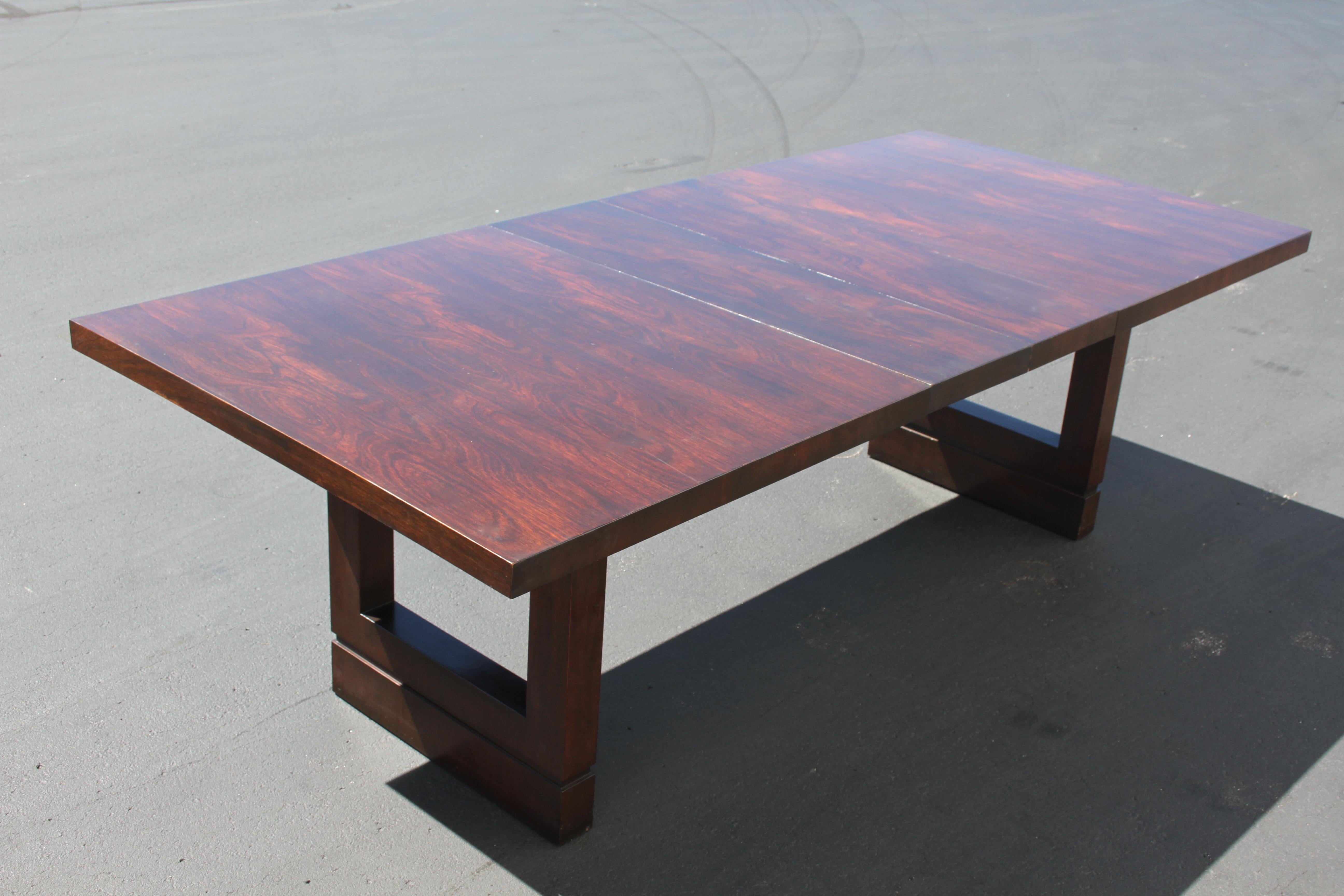 Impressive 1950s Edward J. Wormley for Dunbar Large Dark Mahogany Dining Table In Good Condition For Sale In St. Louis, MO