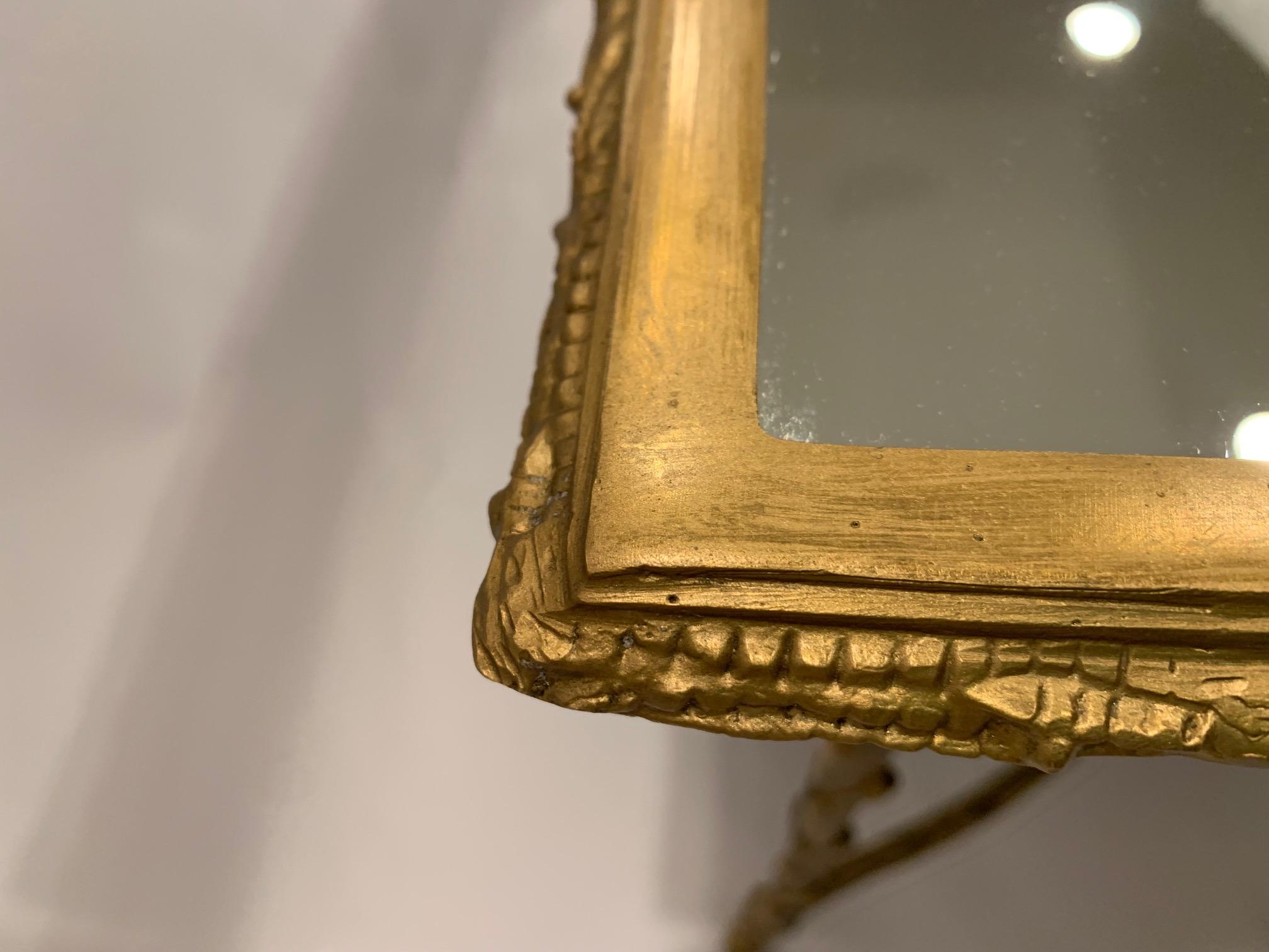 Impressive & Elegant Rectangular Burnished Brass & Mirrored Coffee Table 5