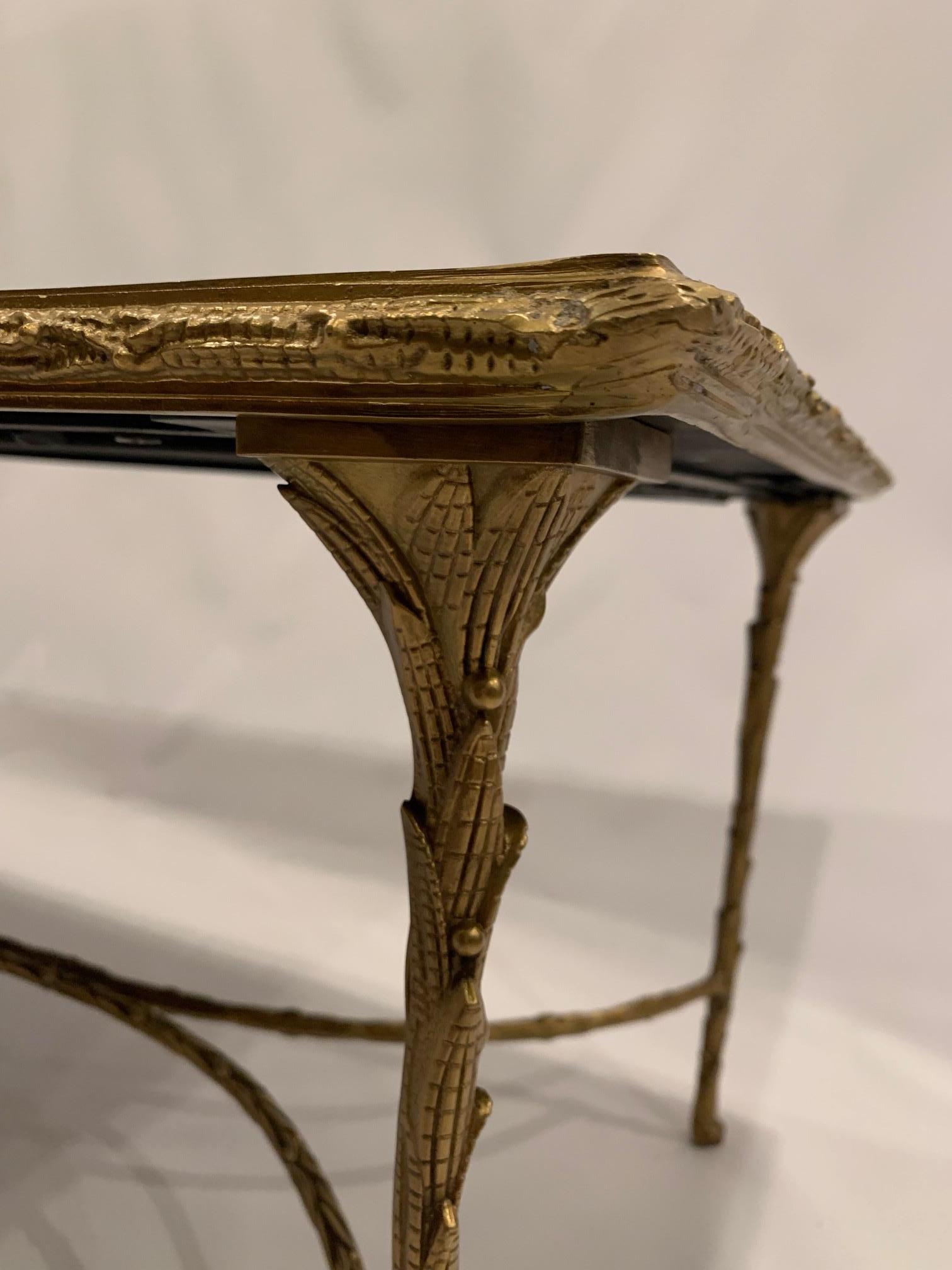 Impressive & Elegant Rectangular Burnished Brass & Mirrored Coffee Table 1