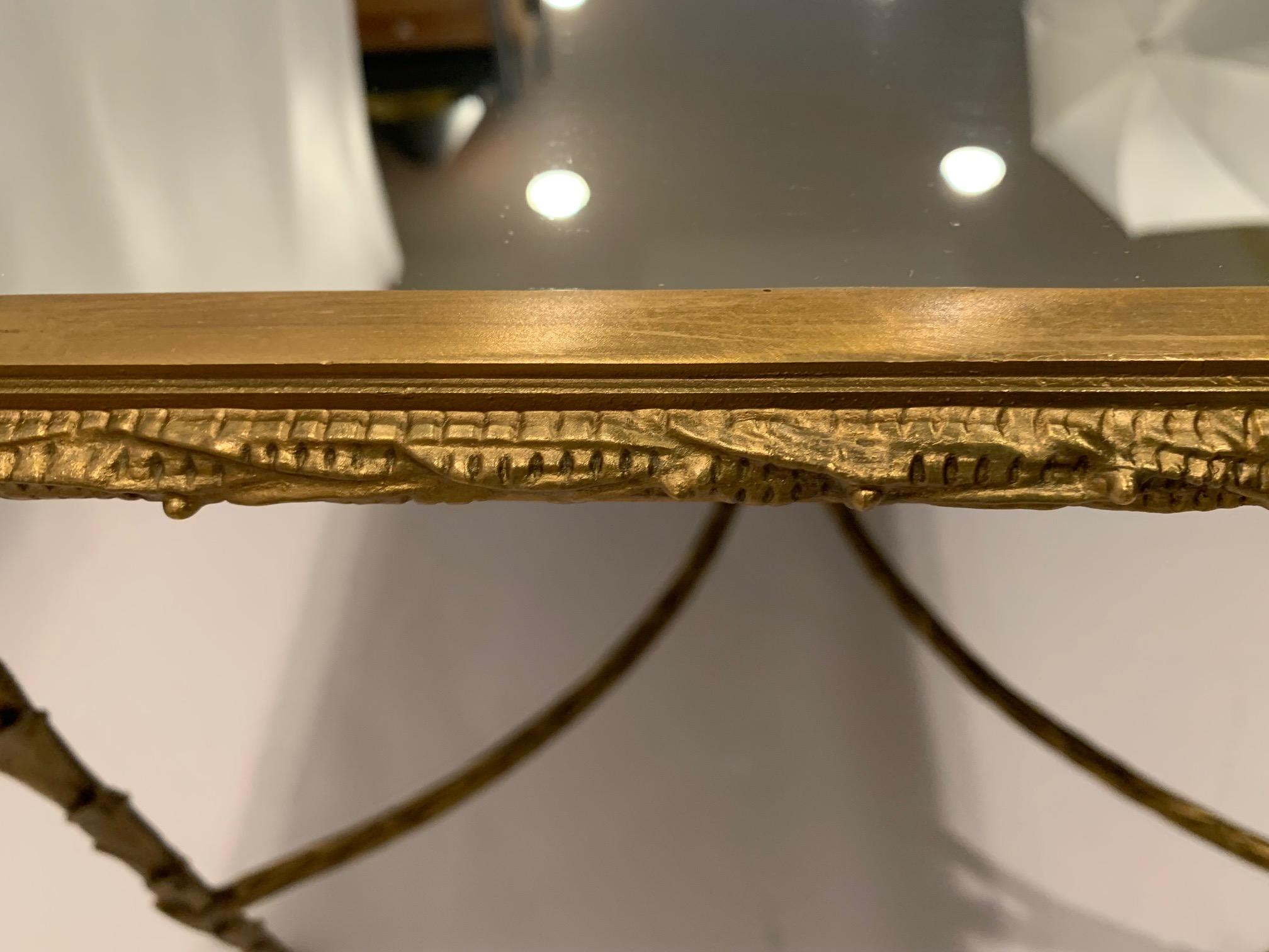 Impressive & Elegant Rectangular Burnished Brass & Mirrored Coffee Table 4