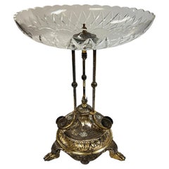 Impressive Elkington Silver Plate and Cut Glass Centerpiece in Edwardian Style