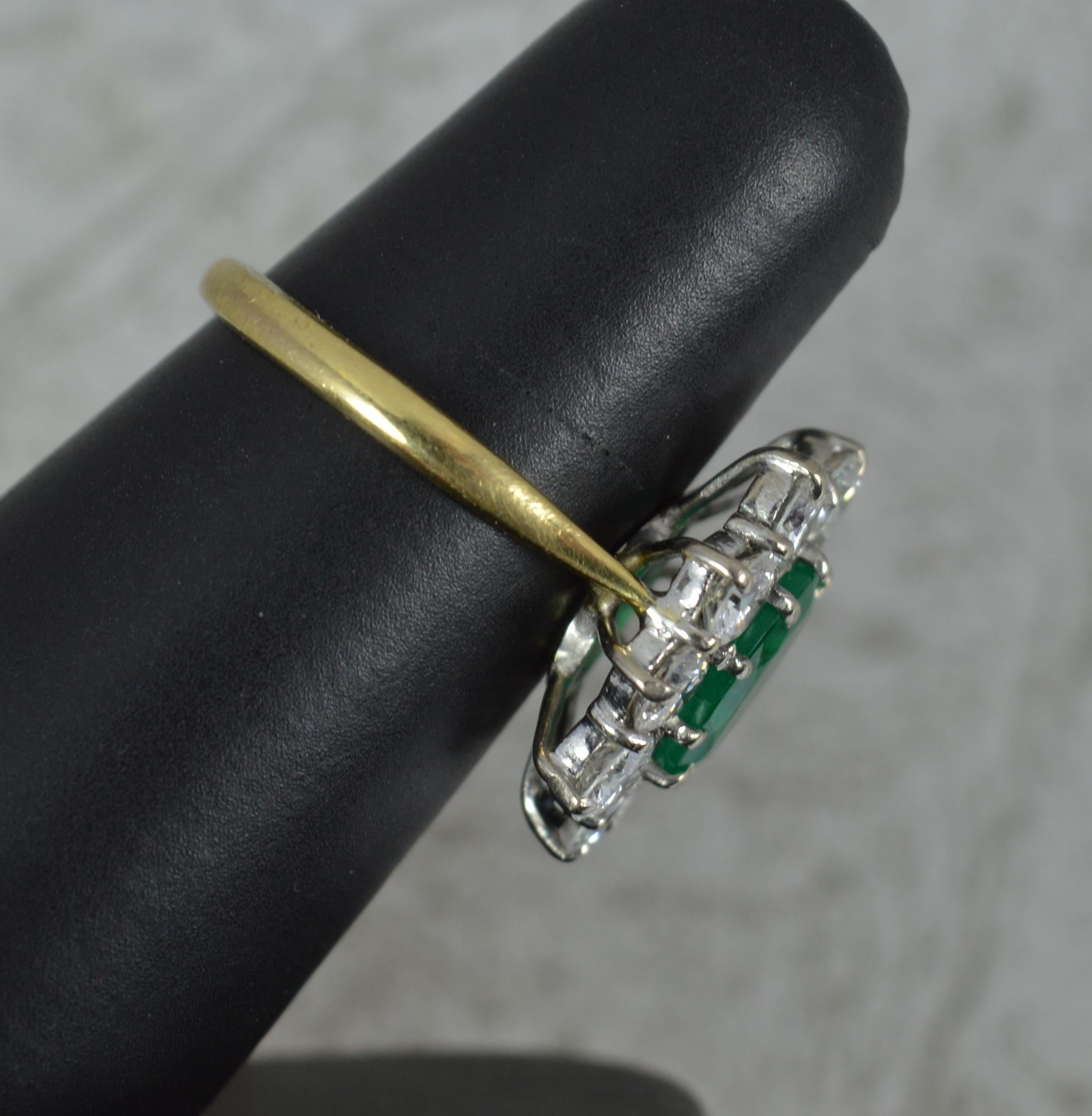Impressive Emerald and 2.00ct Diamond 18ct Gold Cluster Ring 8