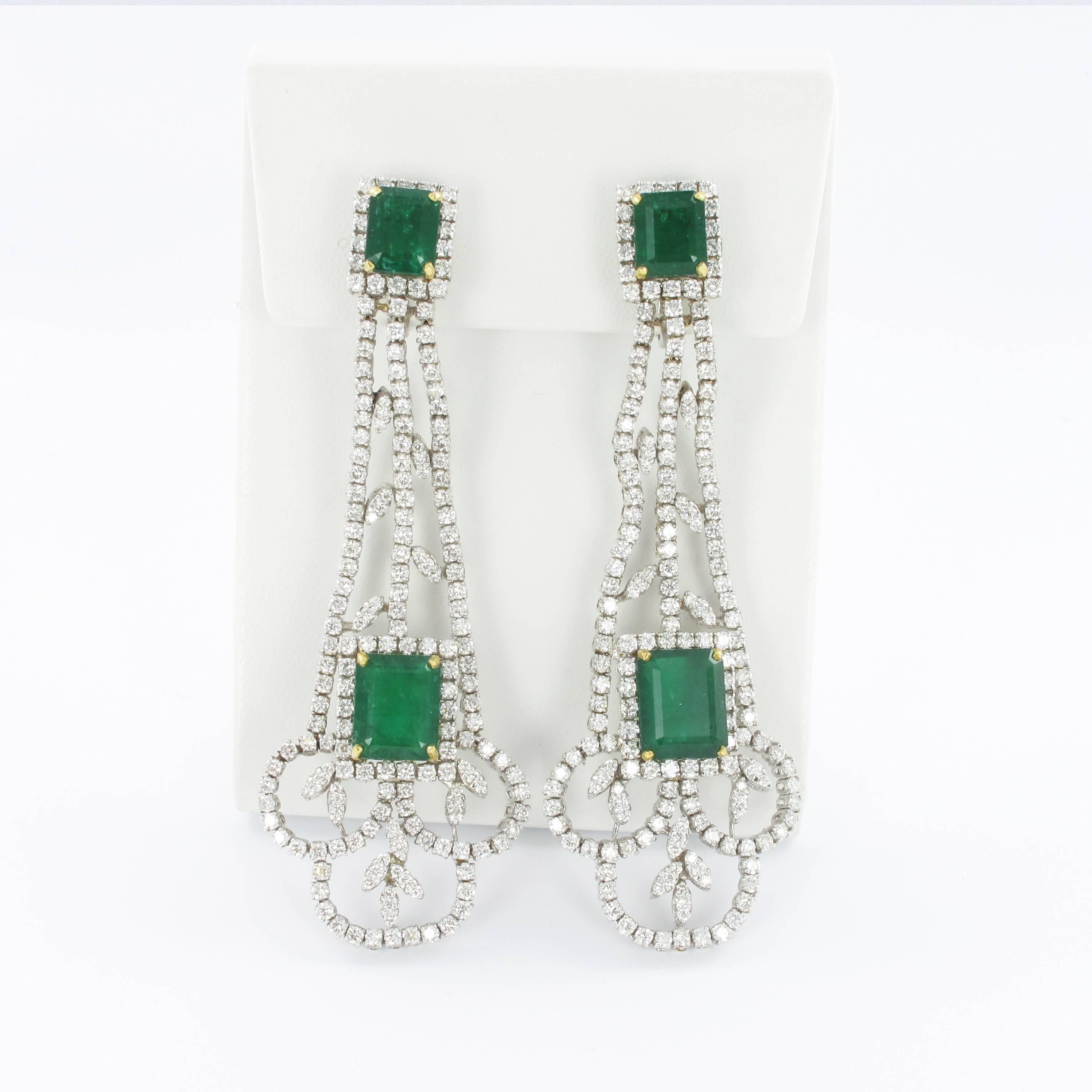 Impressive Emerald and Diamond Parure in White Gold 1