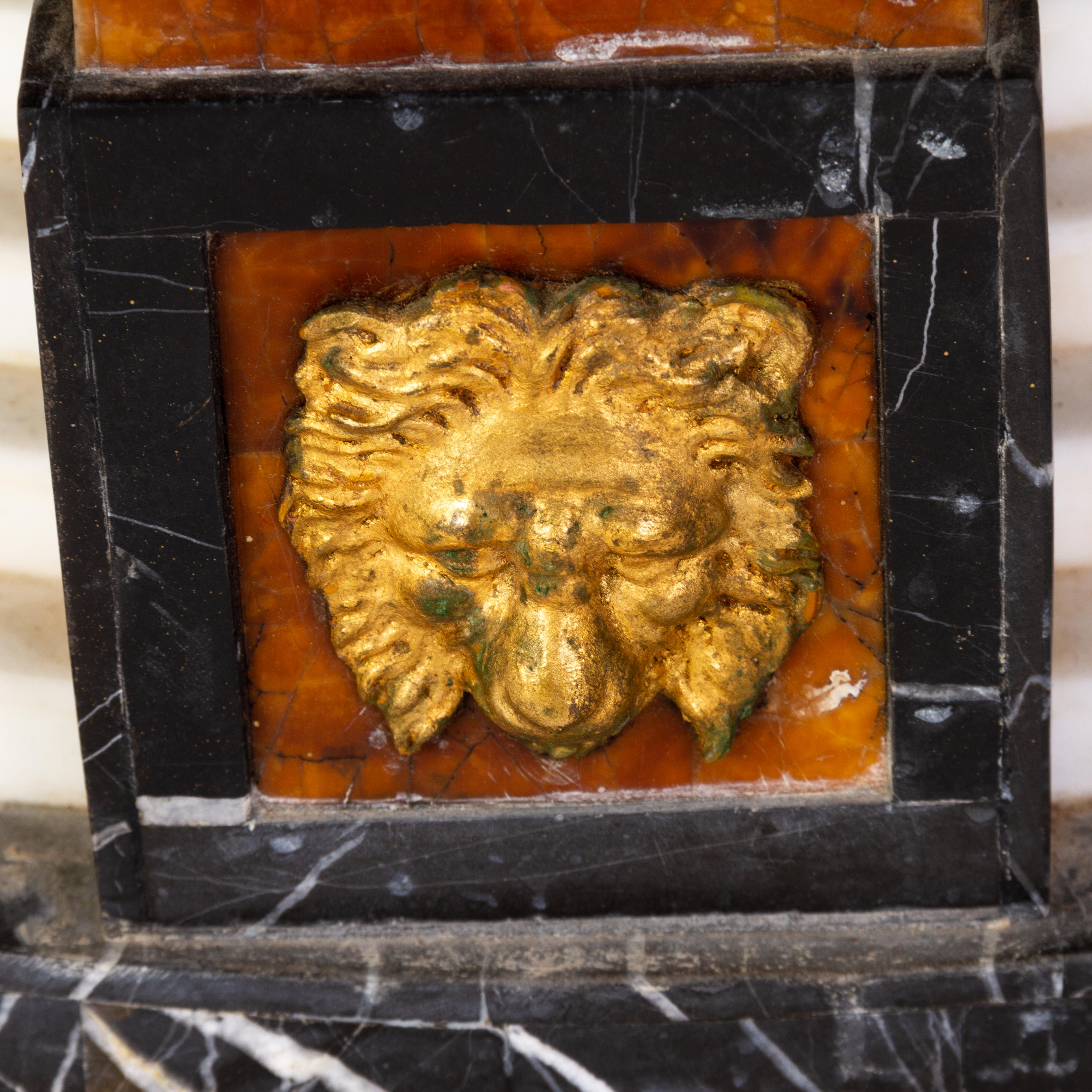 Impressive Empire Italian Pietra Dura Ormolu Exotic Marble Grecian Style Table  For Sale 4