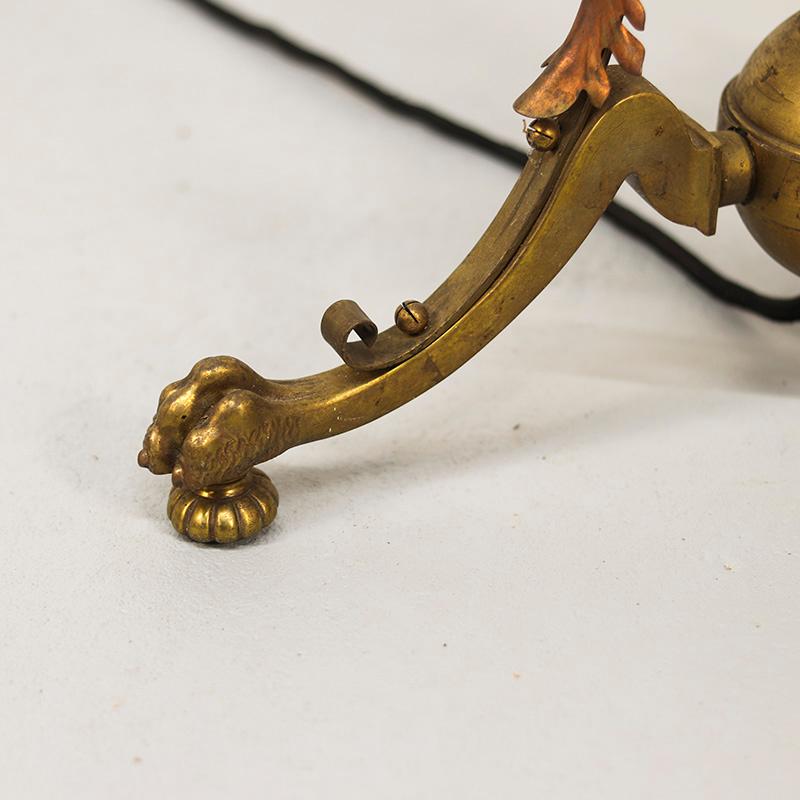 Impressionante lampada da terra inglese in ottone e rame in vendita 3