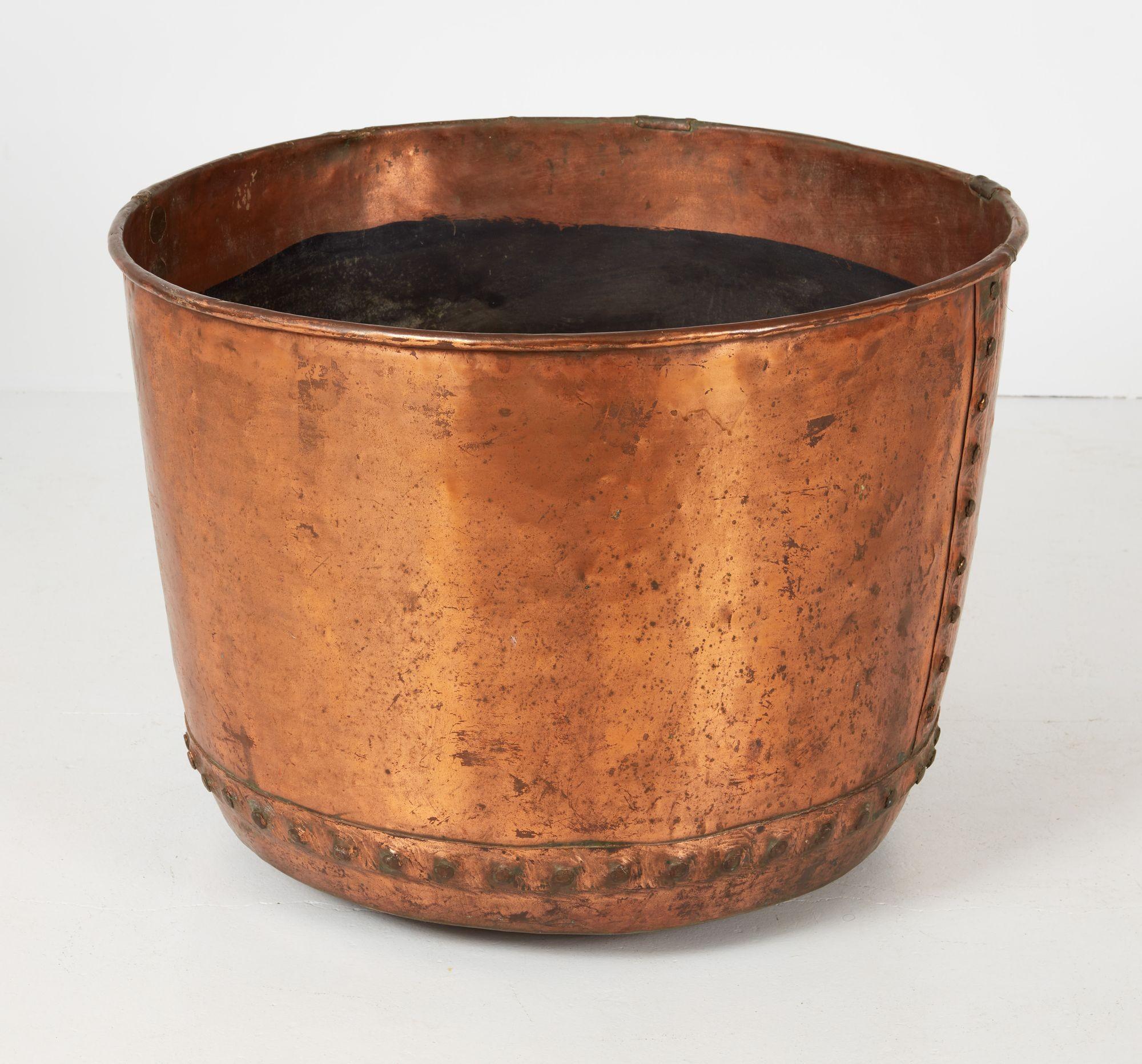 19th Century Impressive English Large Scale Riveted Copper Vessel For Sale