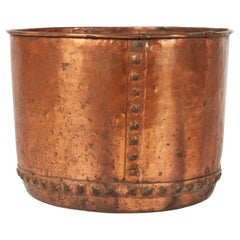 Antique Impressive English Large Scale Riveted Copper Vessel