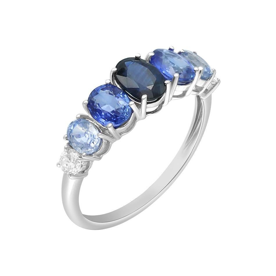 Beeindruckende Weißgold-Ohrringe mit ausgefallenem blauem Saphir und Diamant (Moderne) im Angebot