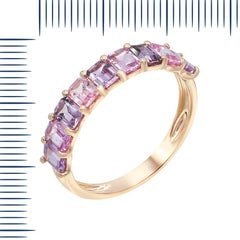 Impressive Fancy Pink Sapphire Diamond Pink Gold Ring