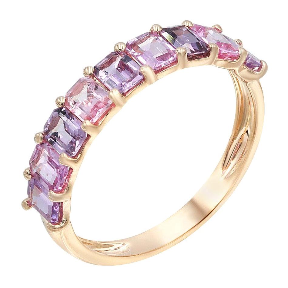 Impressive Fancy Pink Sapphire Diamond Pink Gold Ring
