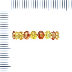 Impressive Fancy Yellow / Orange Sapphire Diamond Yellow Gold Ring