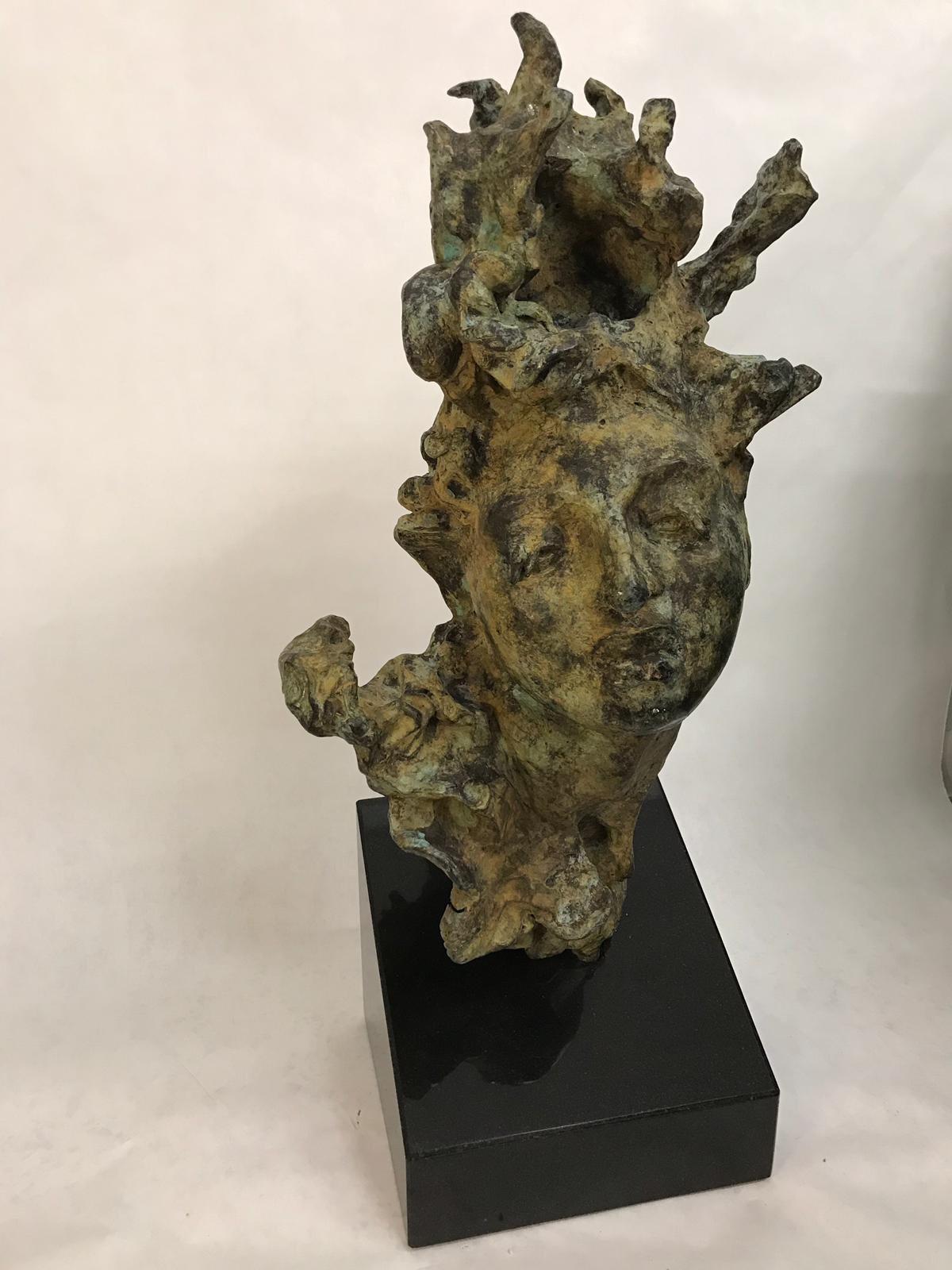Mexican Javier Marin Impressive Figurative Bronze Sculpture (Signed) For Sale