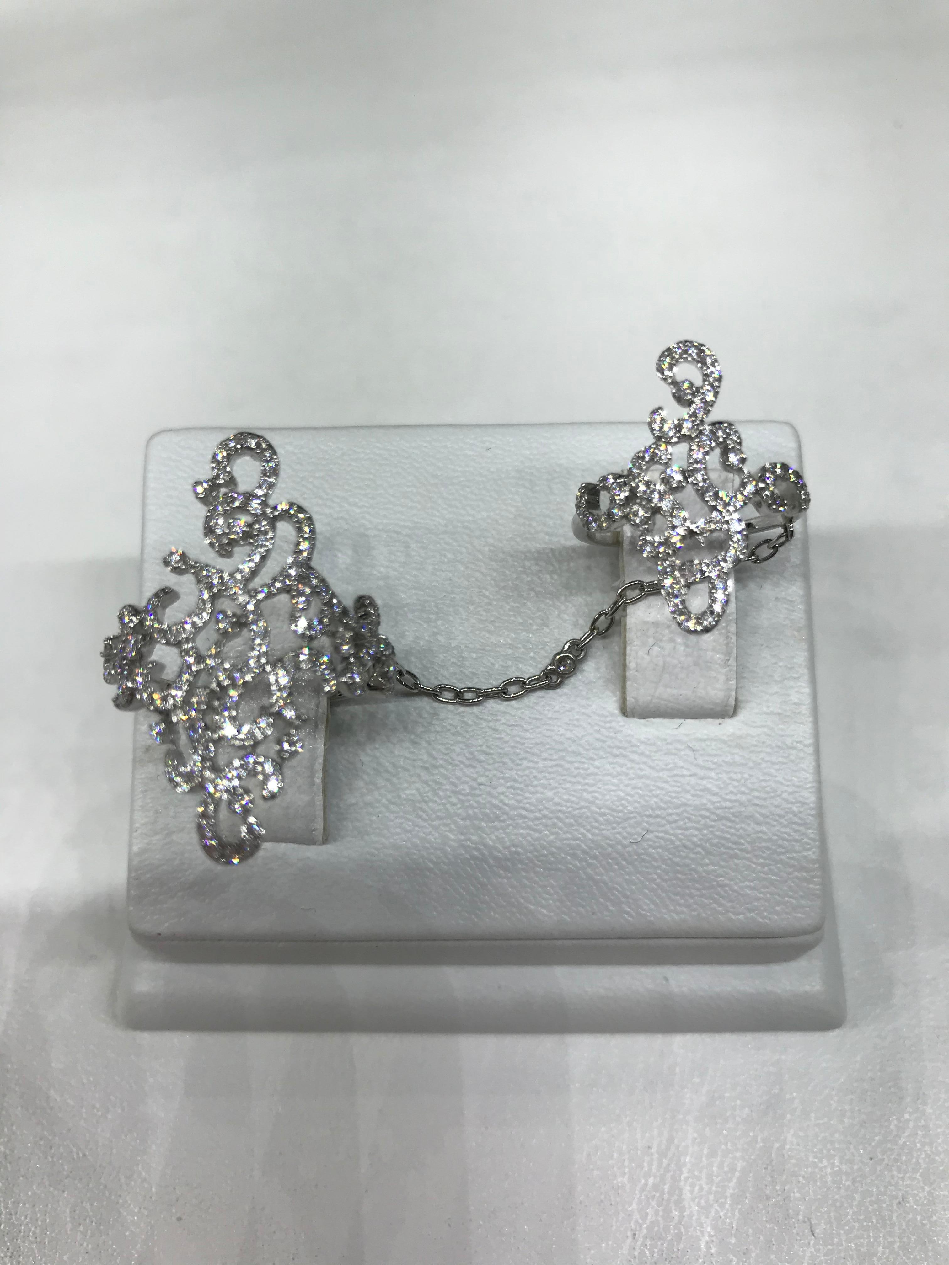Impressive Fine Jewelry White Diamond Gold Ring In New Condition For Sale In Montreux, CH