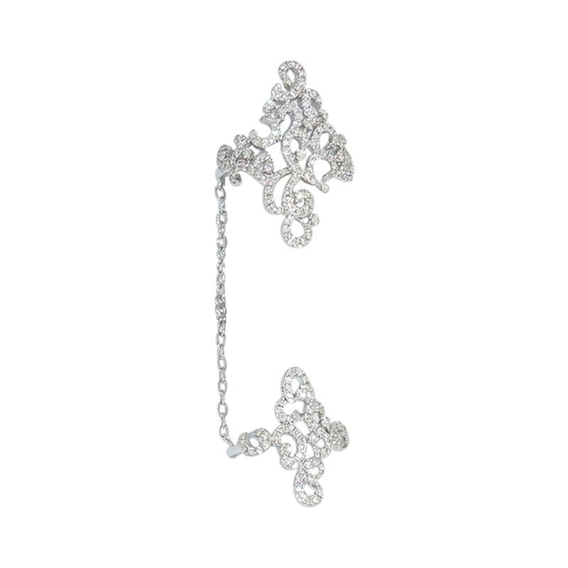 Crochet Fine Jewelry White Diamond 18 Karat Gold Ring For Sale at ...