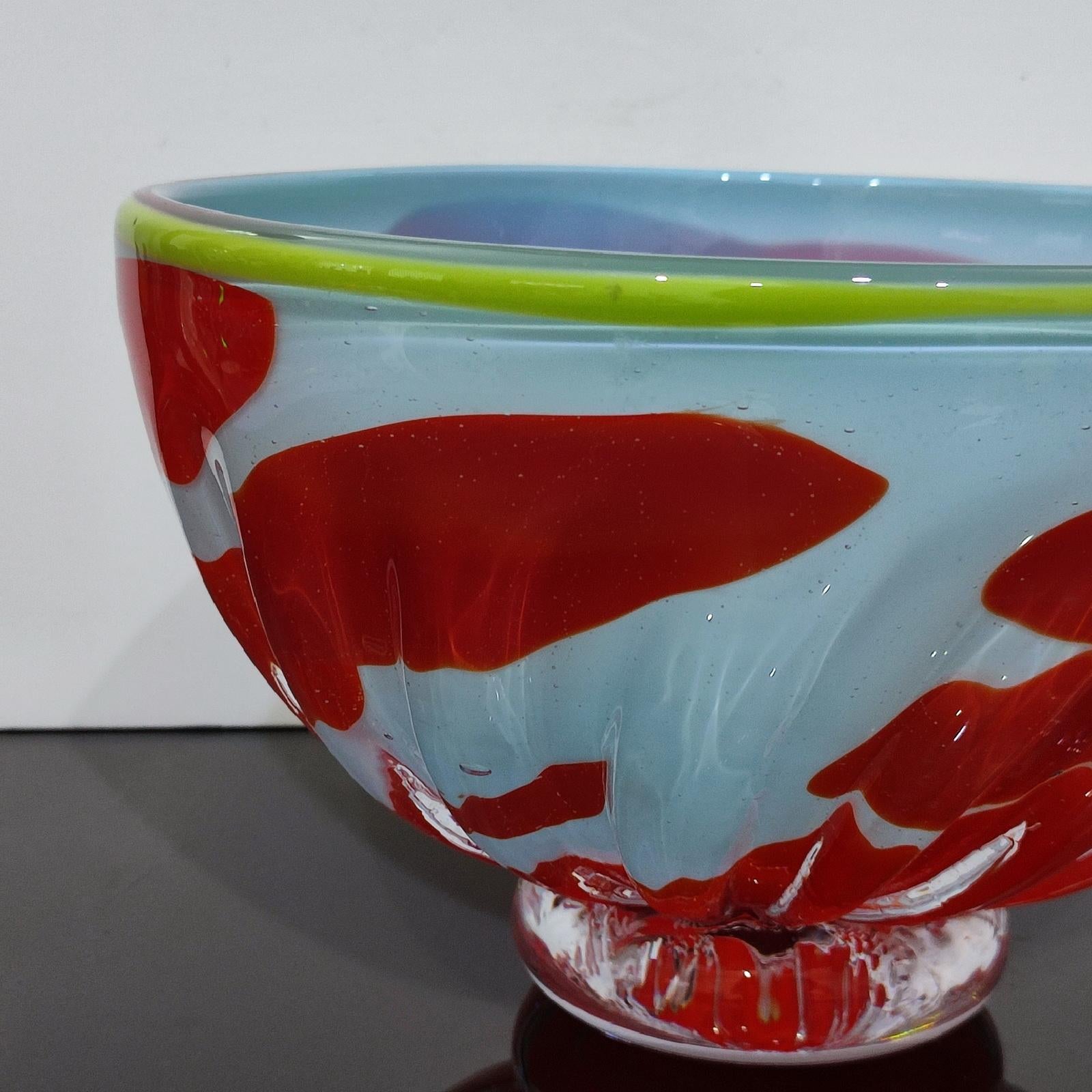 Impressive Fredrik Nielsen Unique Large Glass Bowl, 2003 For Sale 1
