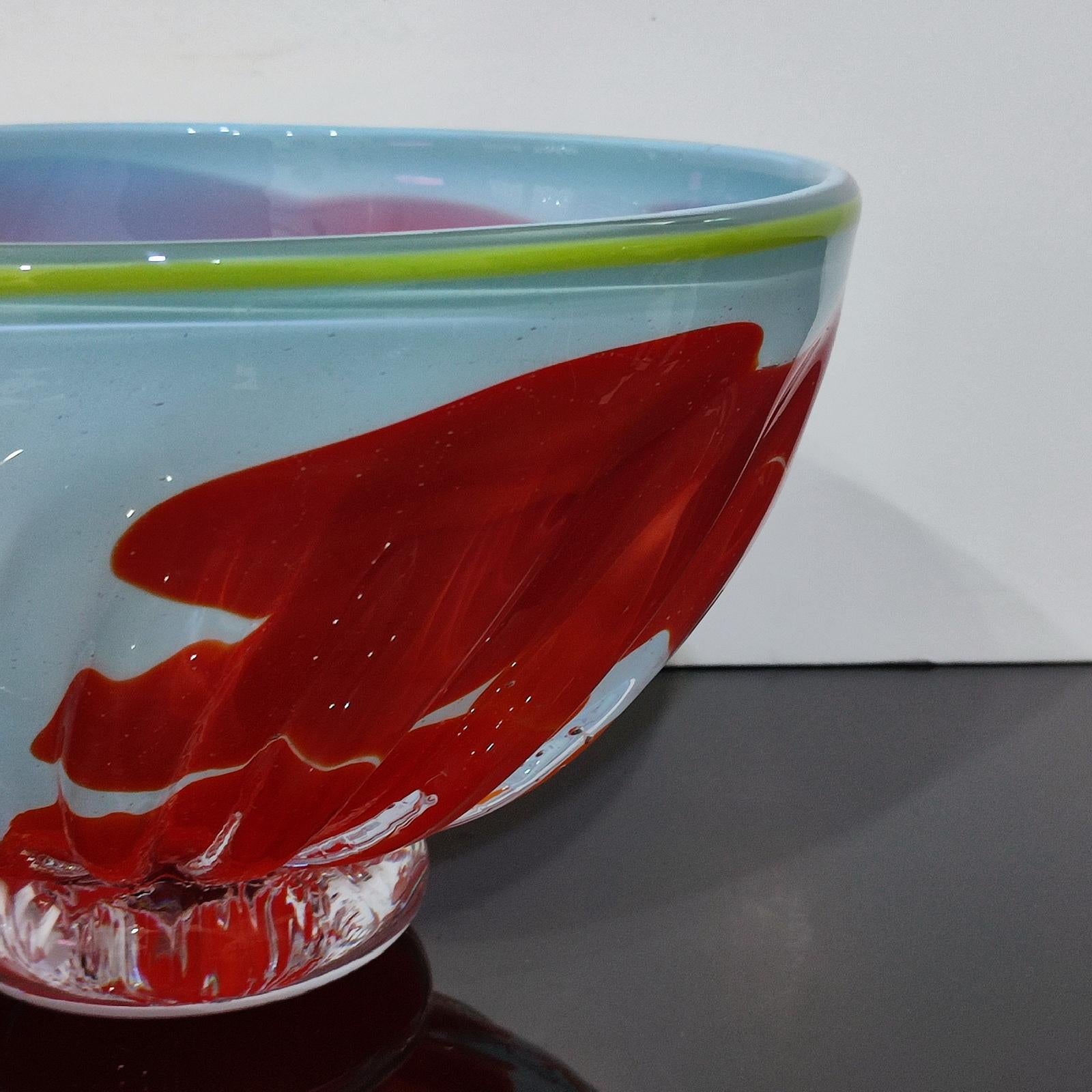 Impressive Fredrik Nielsen Unique Large Glass Bowl, 2003 For Sale 2