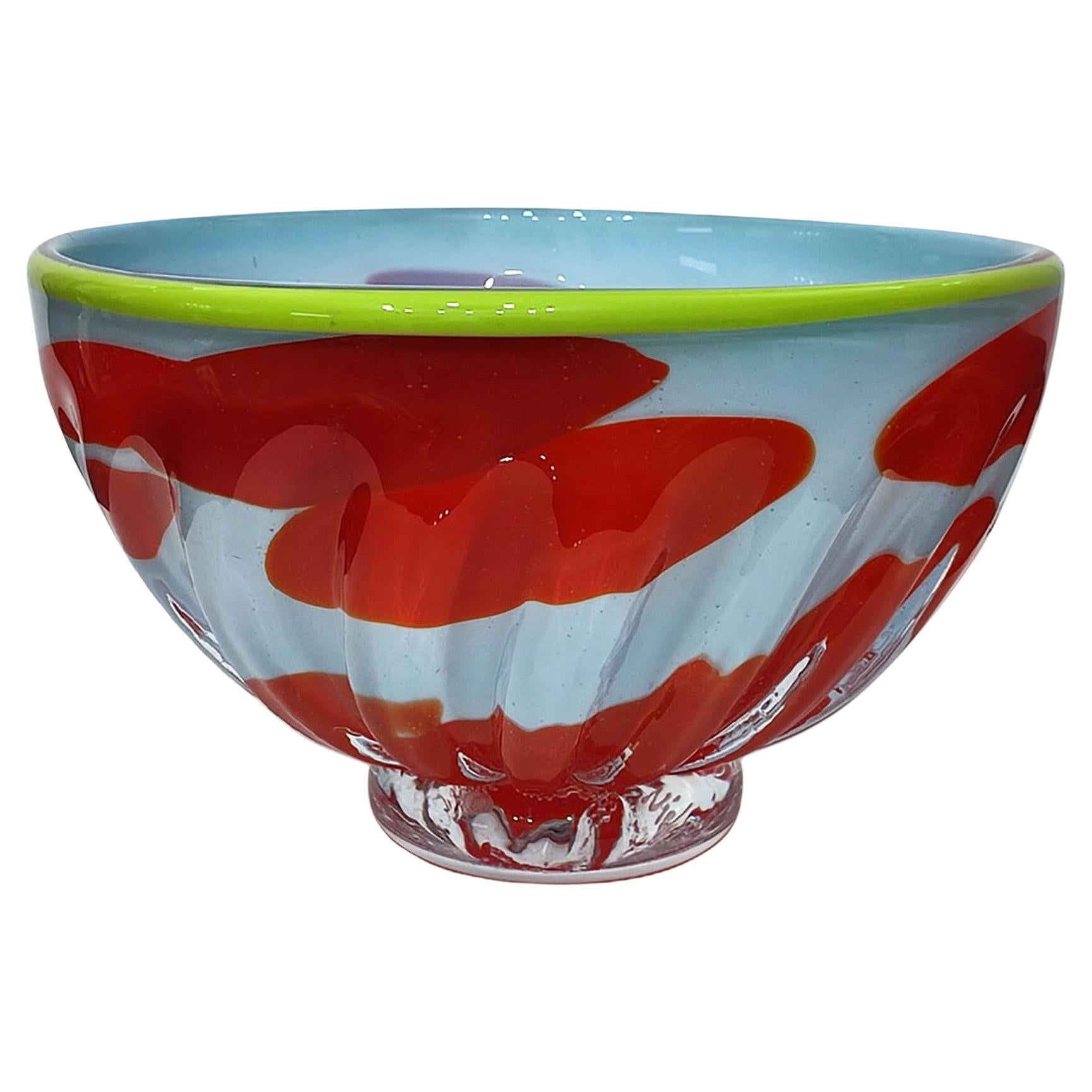 Impressionante ciotola di vetro grande e unica di Fredrik Nielsen, 2003