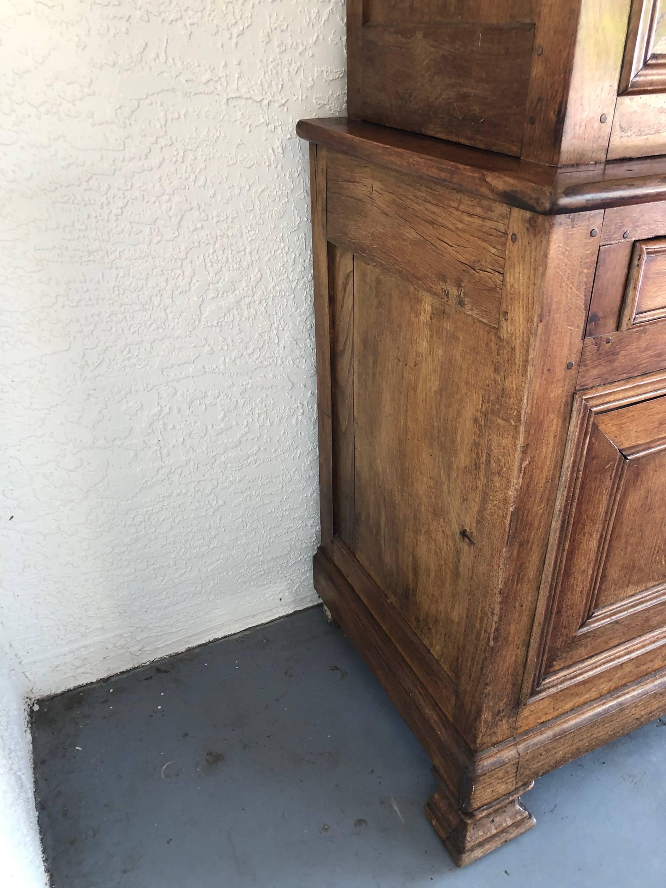 Impressive French 19th Century Walnut Deux Corps Buffet Cabinet 4