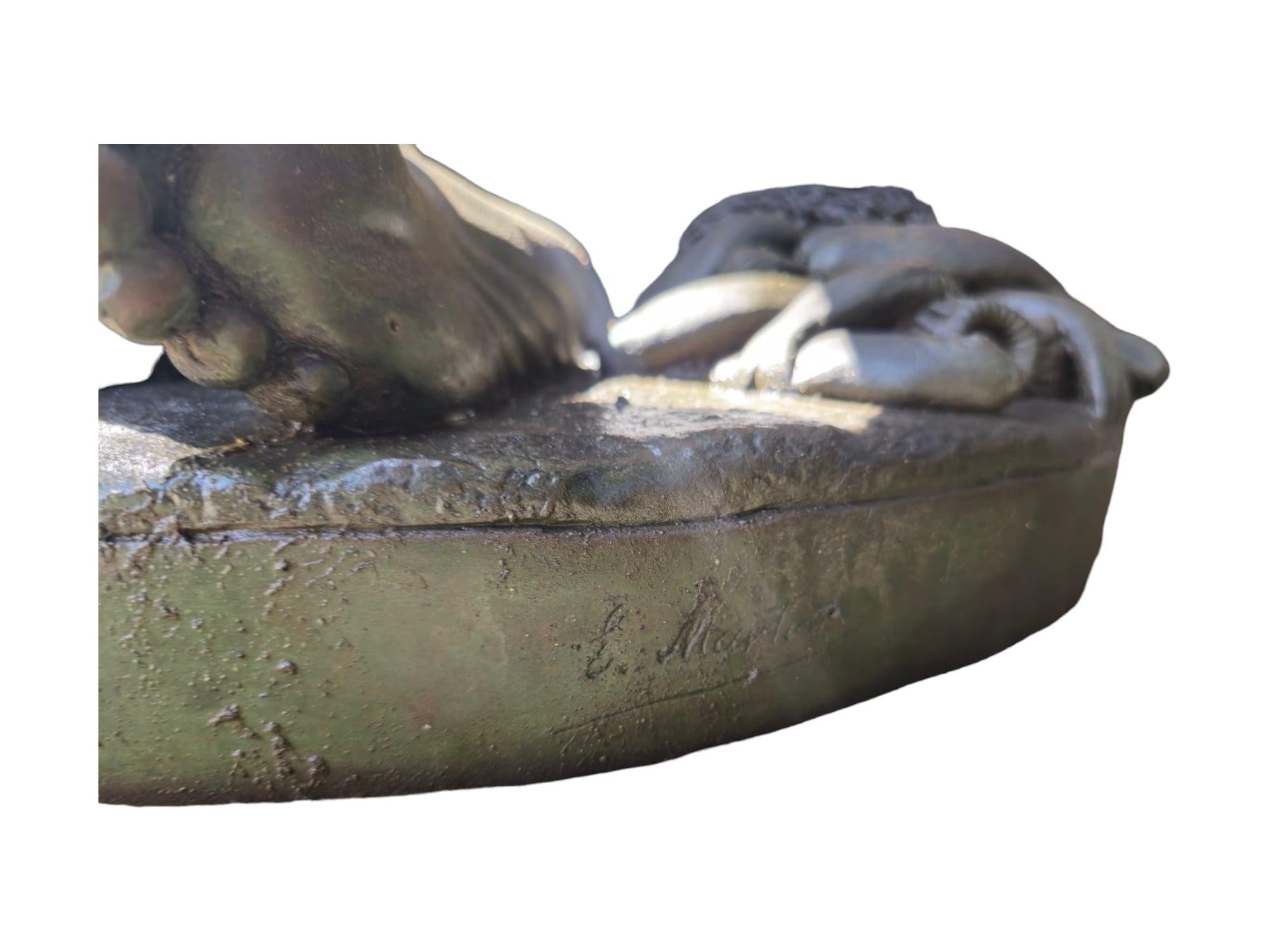 Impressionante scultura francese in bronzo di E. Martin in vendita 10