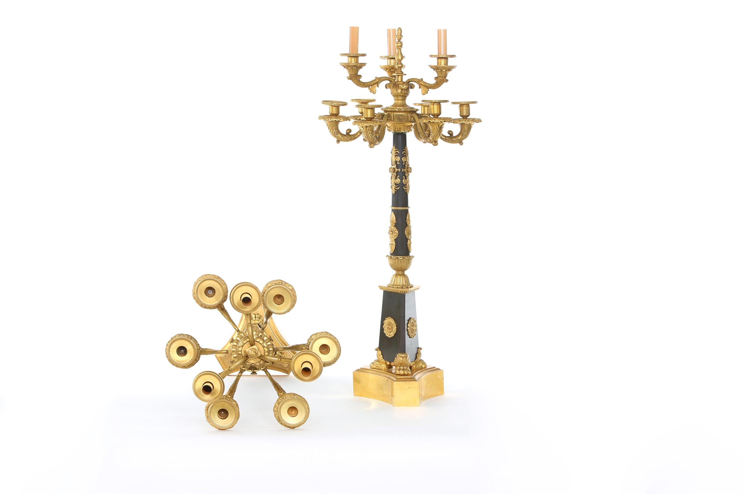 19th Century Impressive French Gilt Bronze Torchieres / Candelabras For Sale