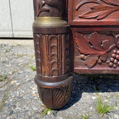 Impressive French Neoclassical Highly Carved Walnut Commode Chest of Drawers