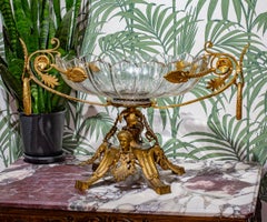 Impressionnant centre de table en bronze doré français