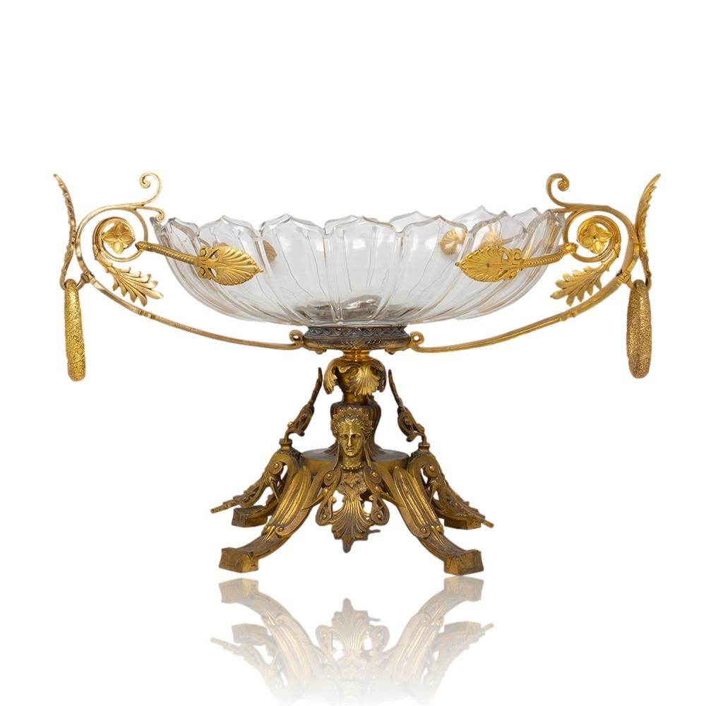 Napoleon III Impressive French Ormolu Mounted Coupe Centrepiece