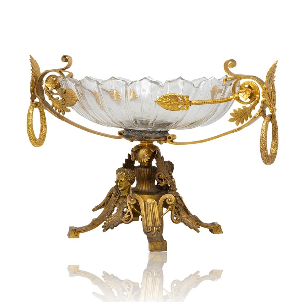 Cast Impressive French Ormolu Mounted Coupe Centrepiece