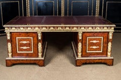 Impressive French Writing Desk in the Antique Style of Louis XIV Mahogany Bronze