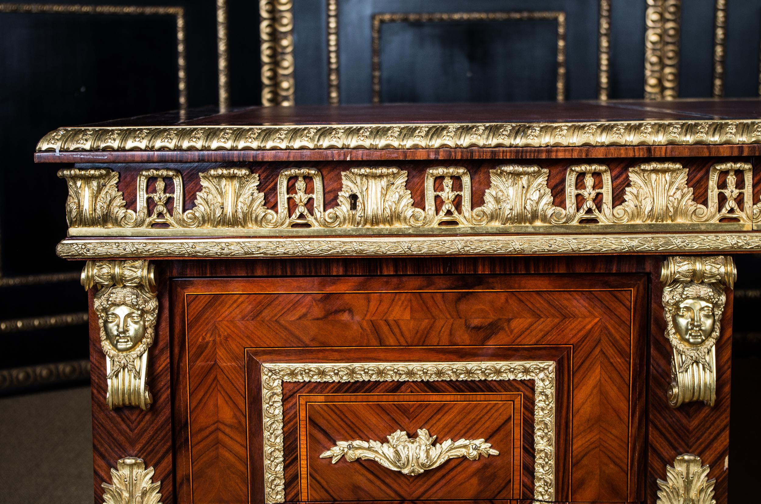 Bronzed Impressive French Writing Desk in the Style of Louis XIV