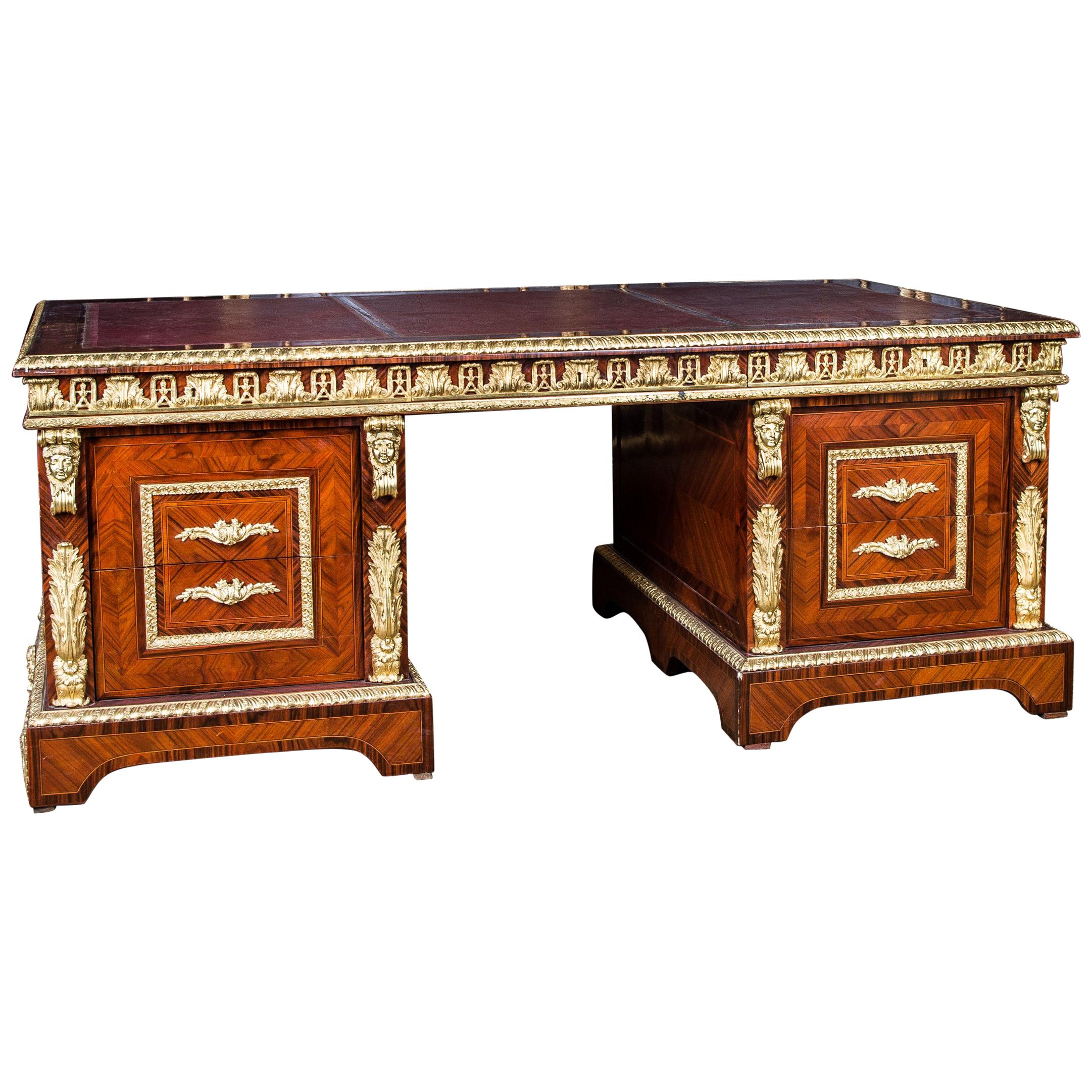 Impressive French Writing Desk in the Style of Louis XIV
