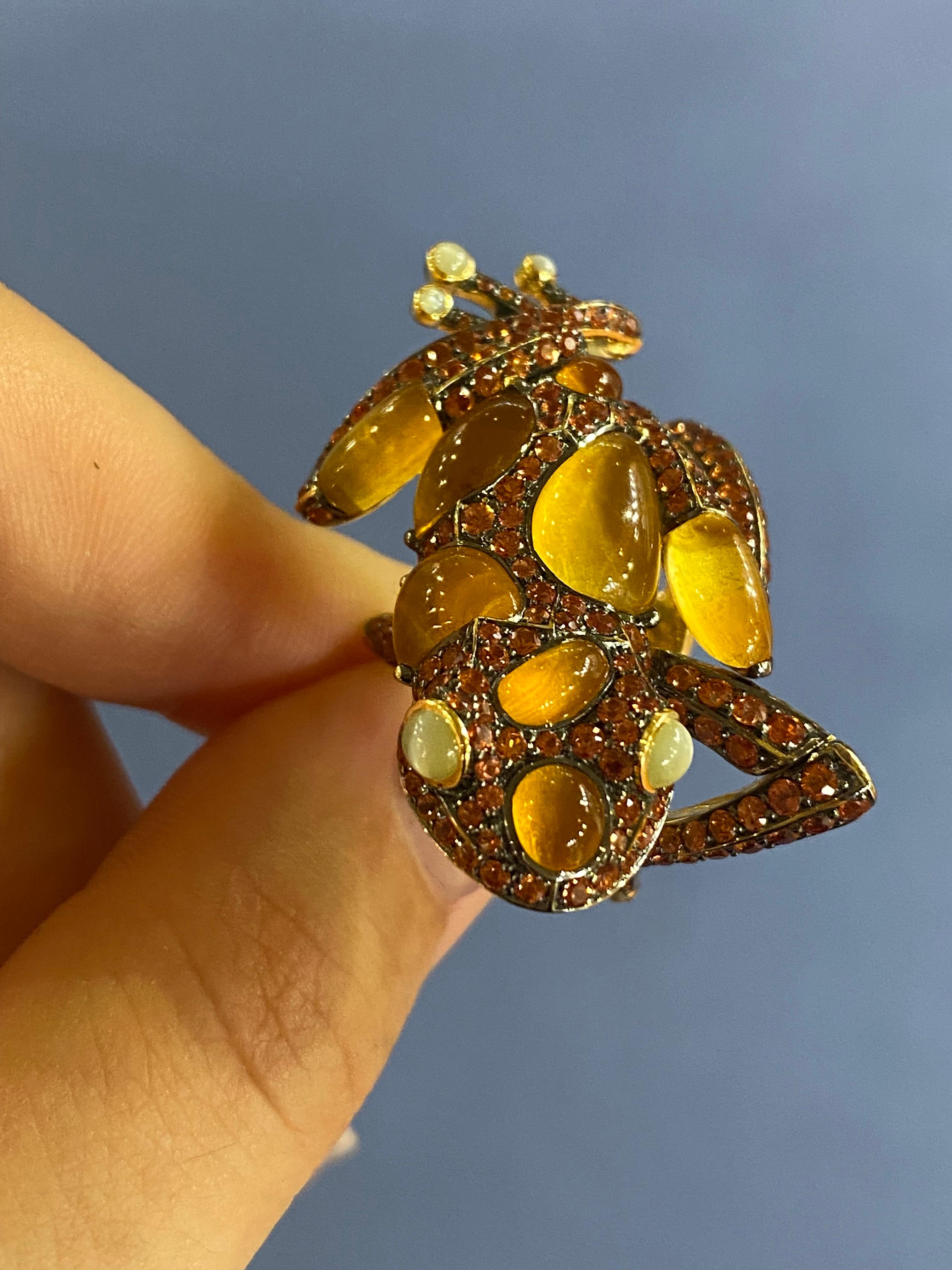 Modern Impressive Frog Yellow 18k Gold Ring for Her For Sale