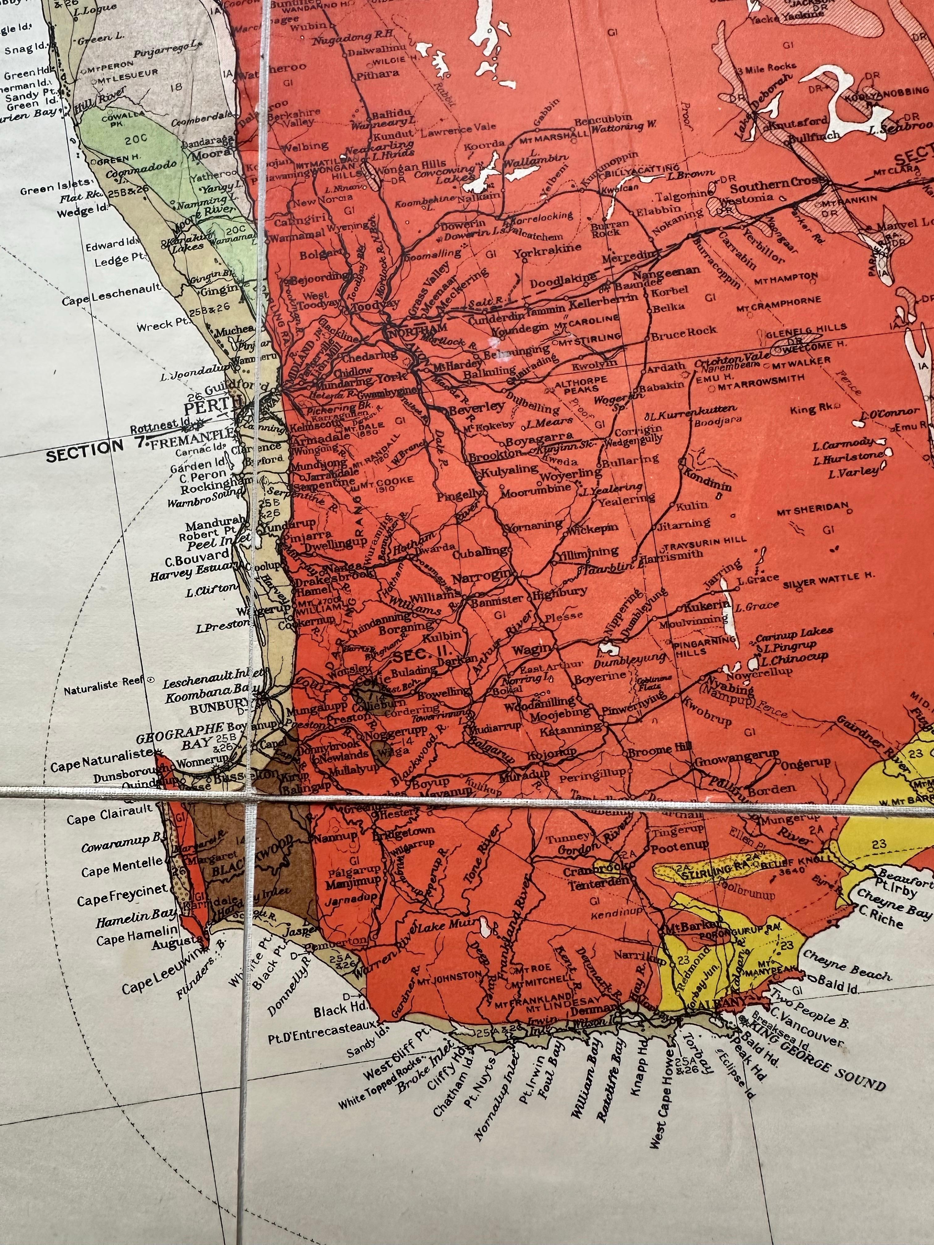 Australian Impressive Geological Map of Australia – Rare Oversized Wall Display, 1931–32 For Sale