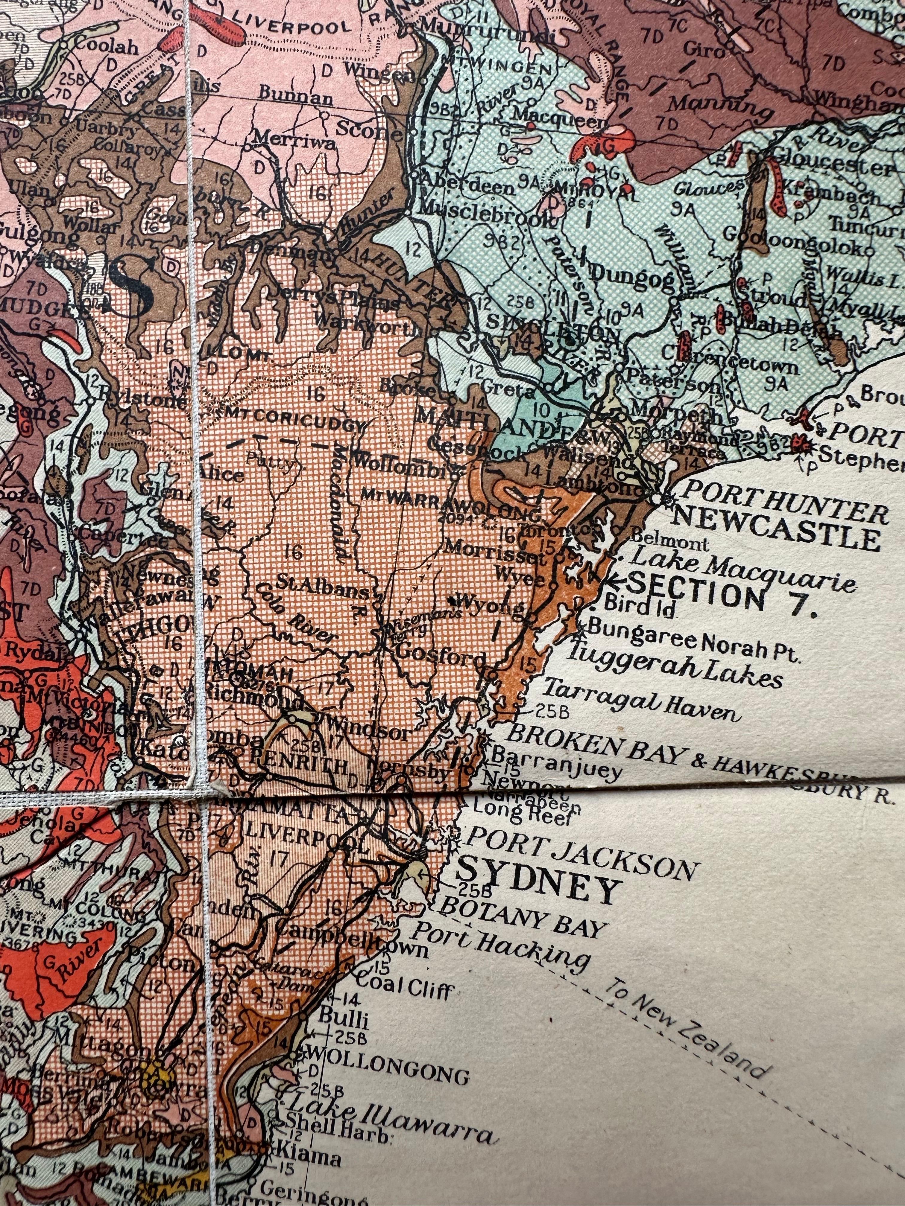 20th Century Impressive Geological Map of Australia – Rare Oversized Wall Display, 1931–32 For Sale