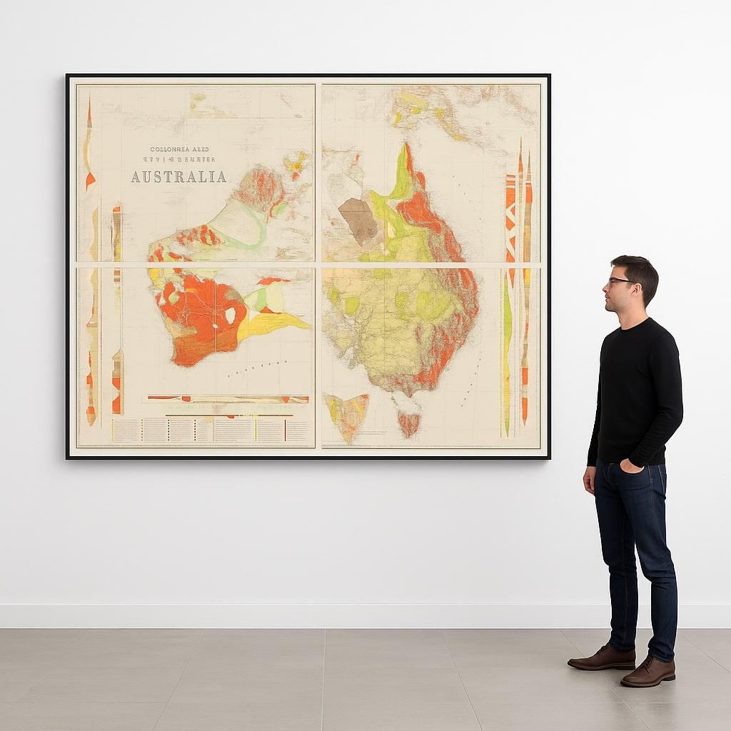 Geological Map of the Commonwealth of Australia by Sir Edgeworth David, 1931–32

Large and highly detailed geological map of the Commonwealth of Australia, compiled under the direction of Sir Tannatt William Edgeworth David (1858–1934), one of the