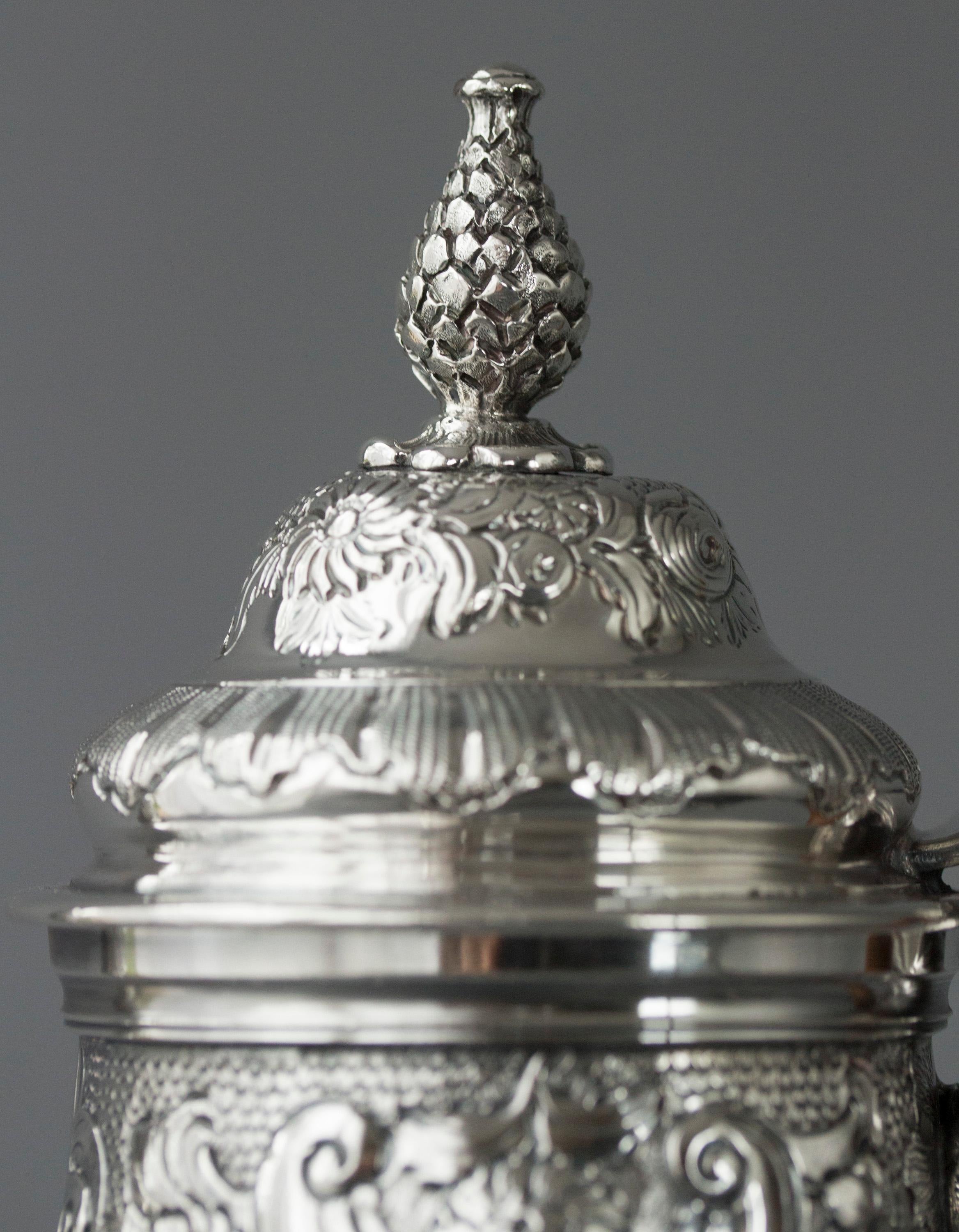 Impressive George II Silver Coffee Pot, London 1751 4