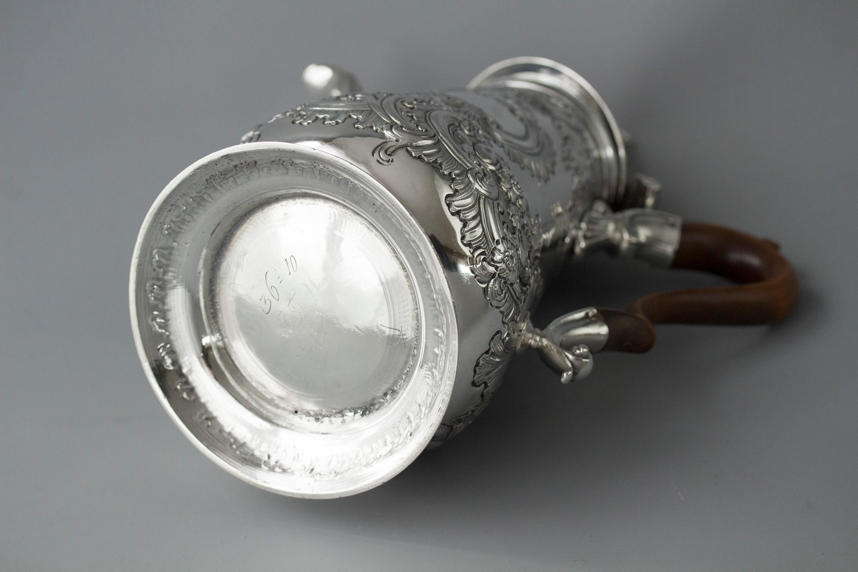 Impressive George II Silver Coffee Pot, London 1751 14