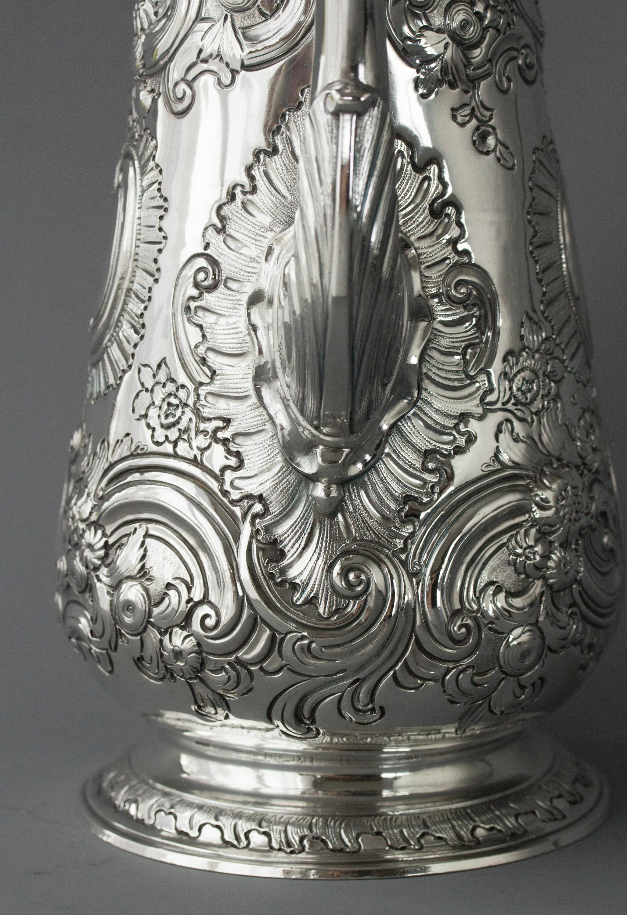 Impressive George II Silver Coffee Pot, London 1751 2