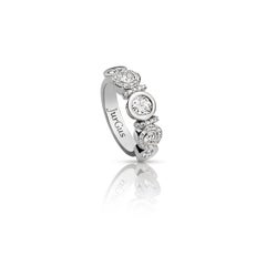 Anello con diamante naturale taglio rotondo certificato GIA da 0,4 carati e 36 diamanti in oro 18 carati