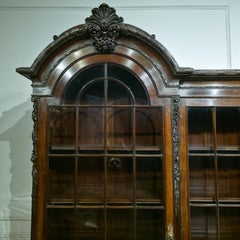 19th Century English Carved Mahogany Breakfront Bookcase by Gillows