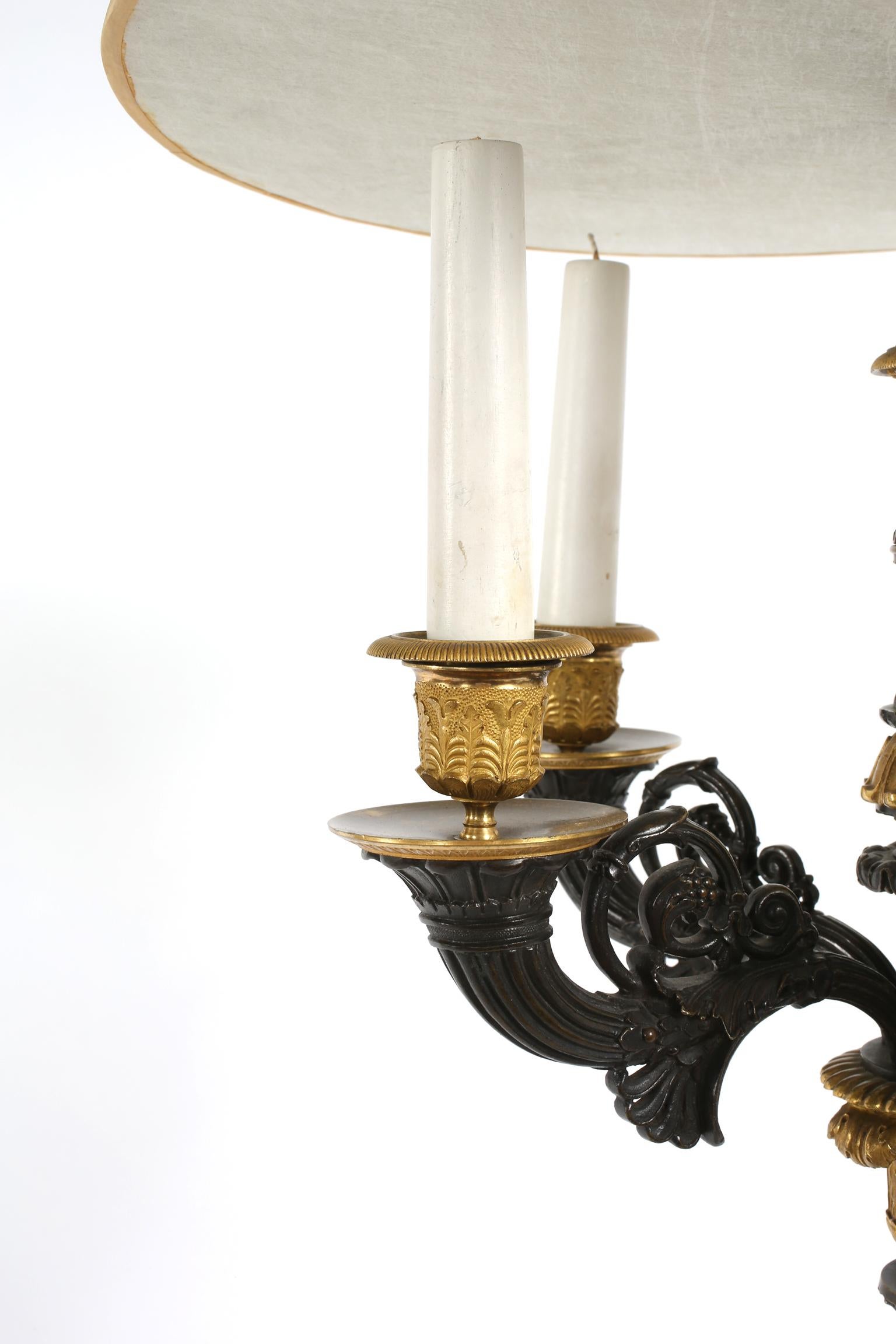 Impressive Gilt Bronze / Art Glass Candelabras Pair Lamp 2
